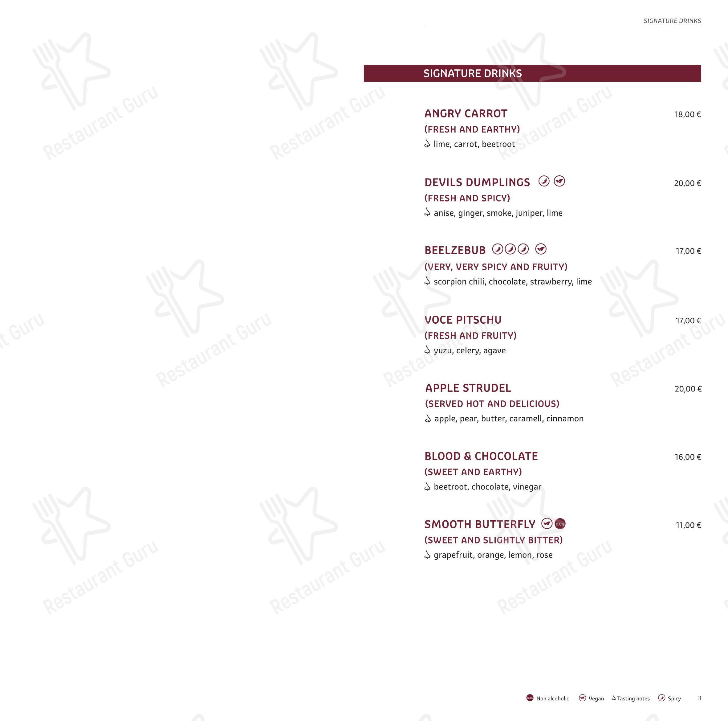 Menu bar per Tenne Lodges pizzeria