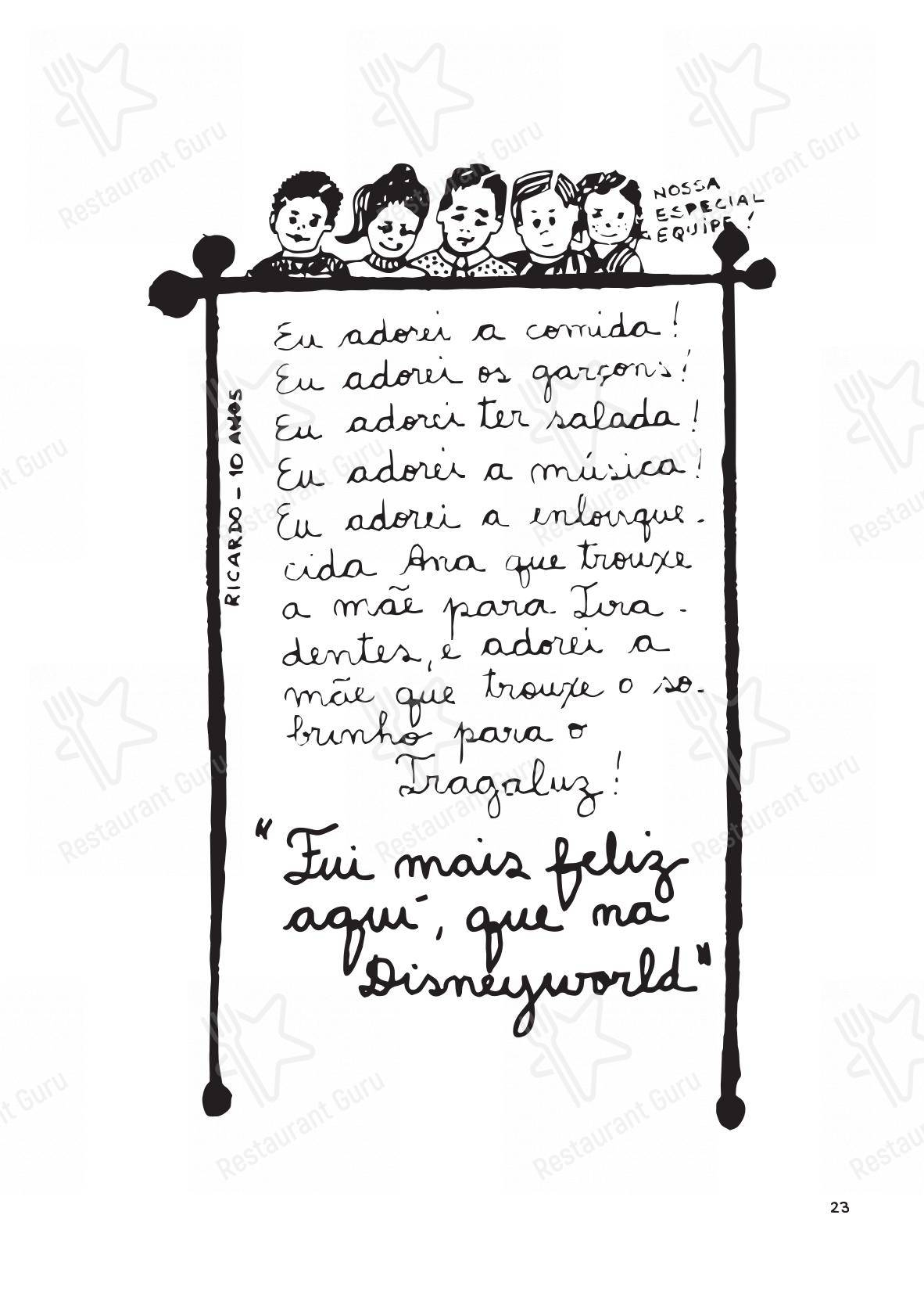 Menu bar para Tragaluz Restaurante Casa restaurante