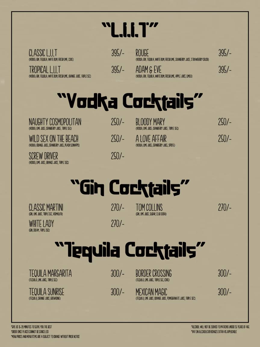 the chocolate room - Patiala menu