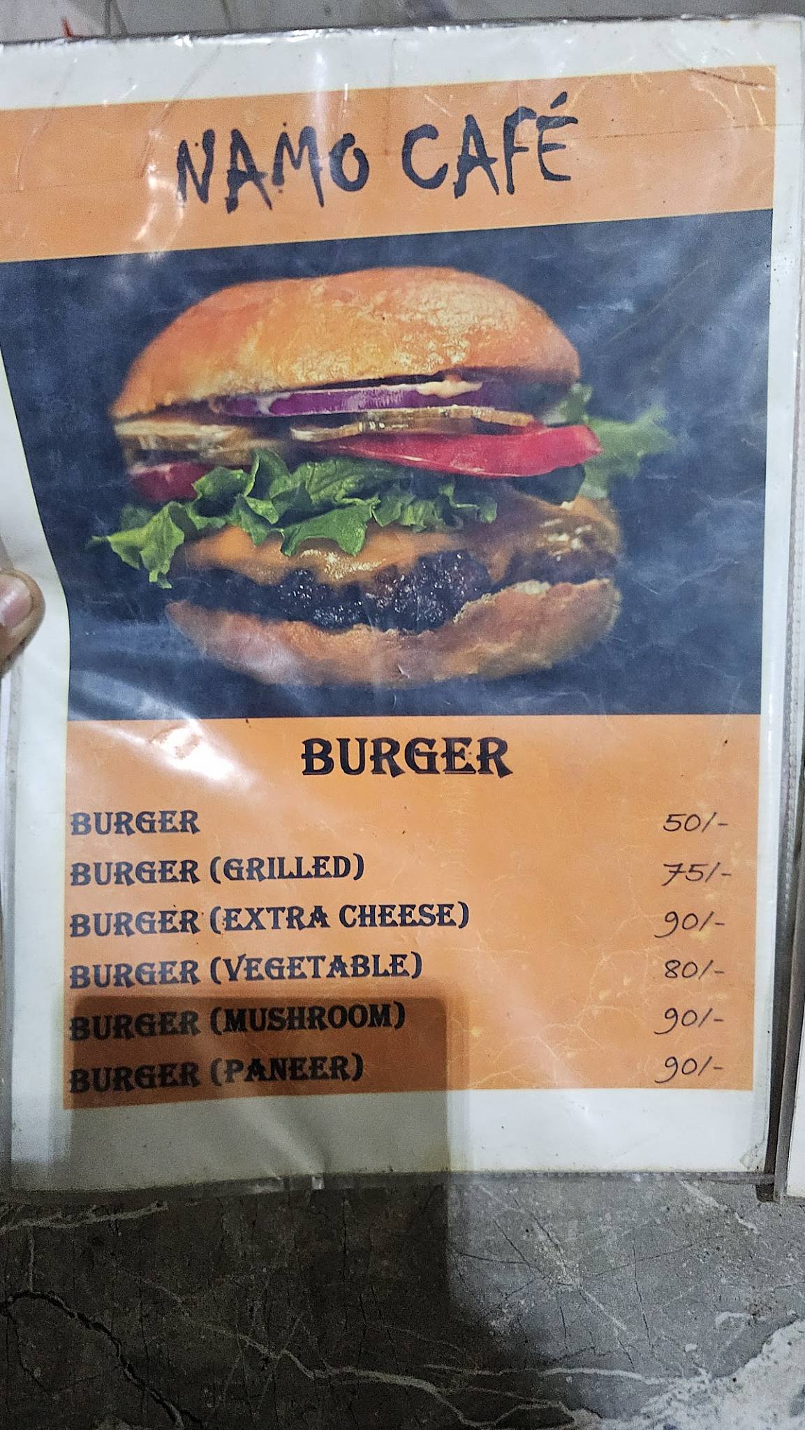 namo cafe menu