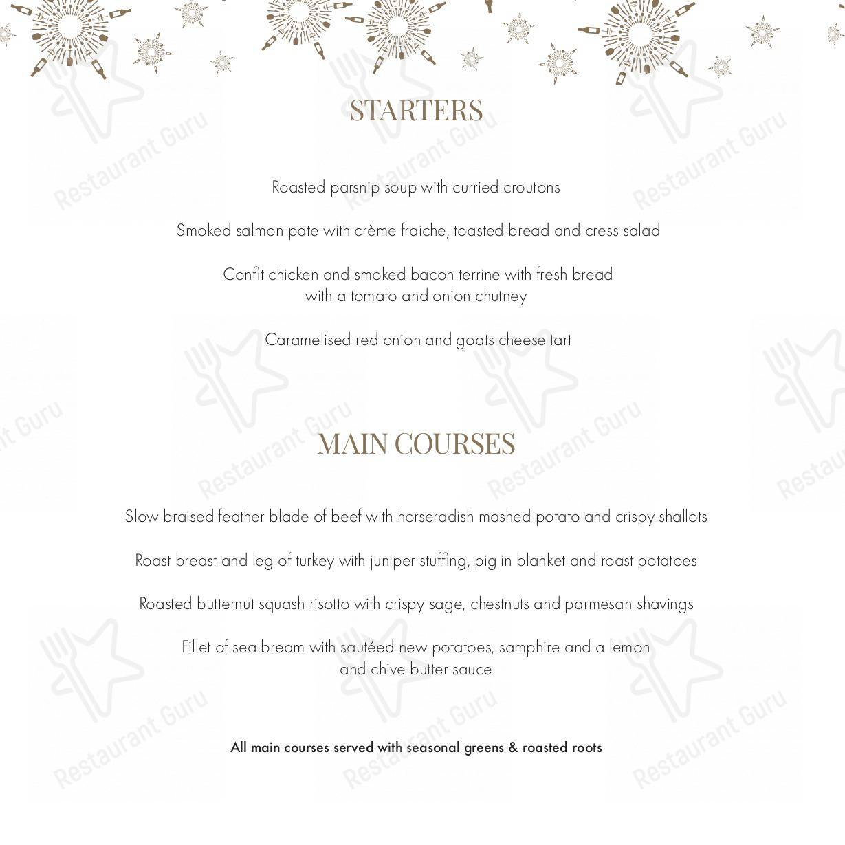 Menu at The Minster Arms pub & bar, Wimborne Minster