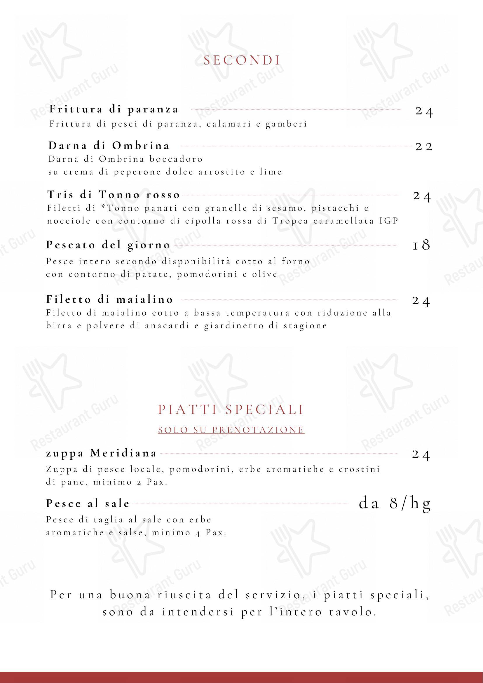 Menu bar per 3 Nodi Tropea ristorante