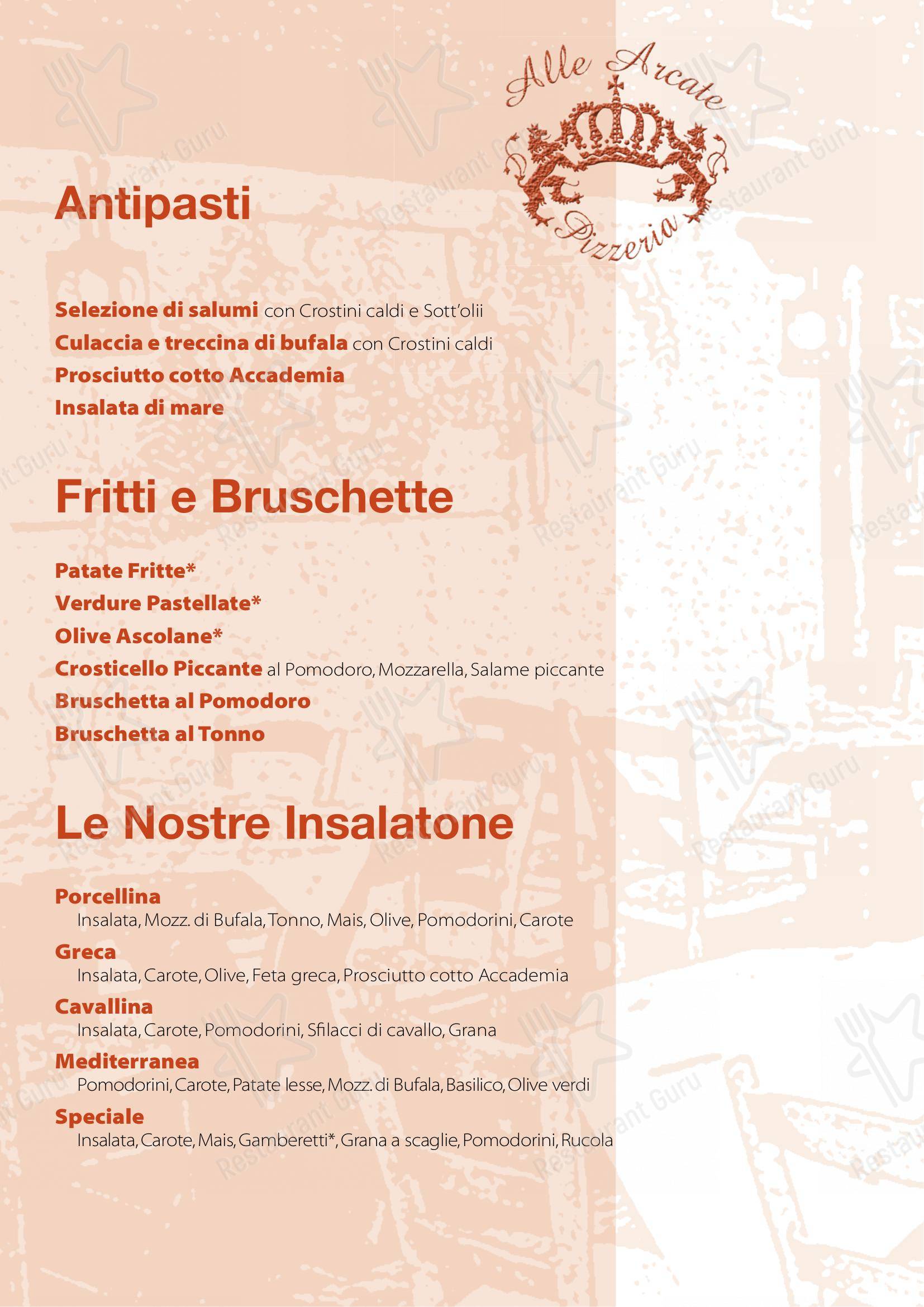 Menu per Alle Arcate in Santa Maria di Sala