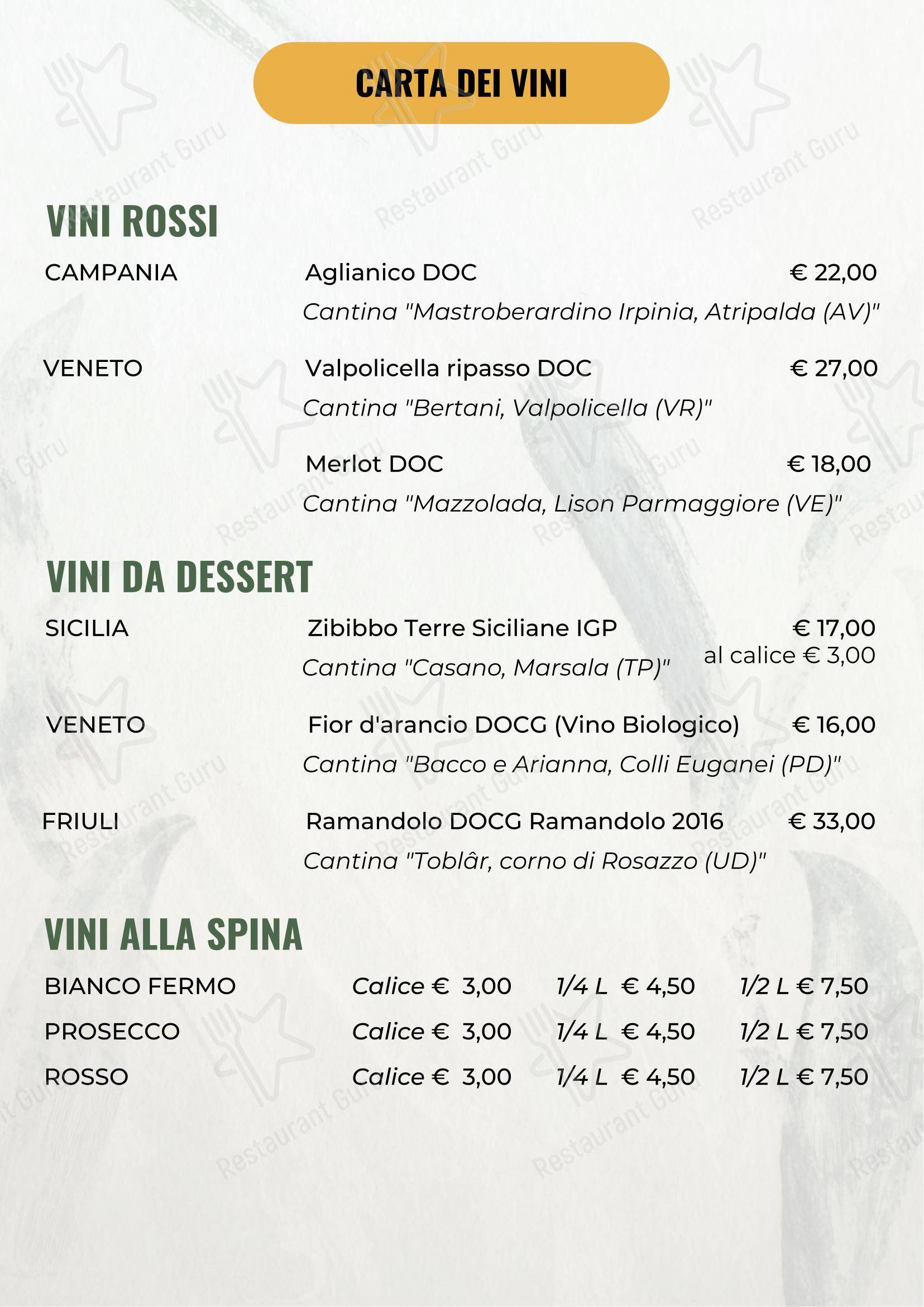 Menu per Antichi Sapori Dolo ristorante
