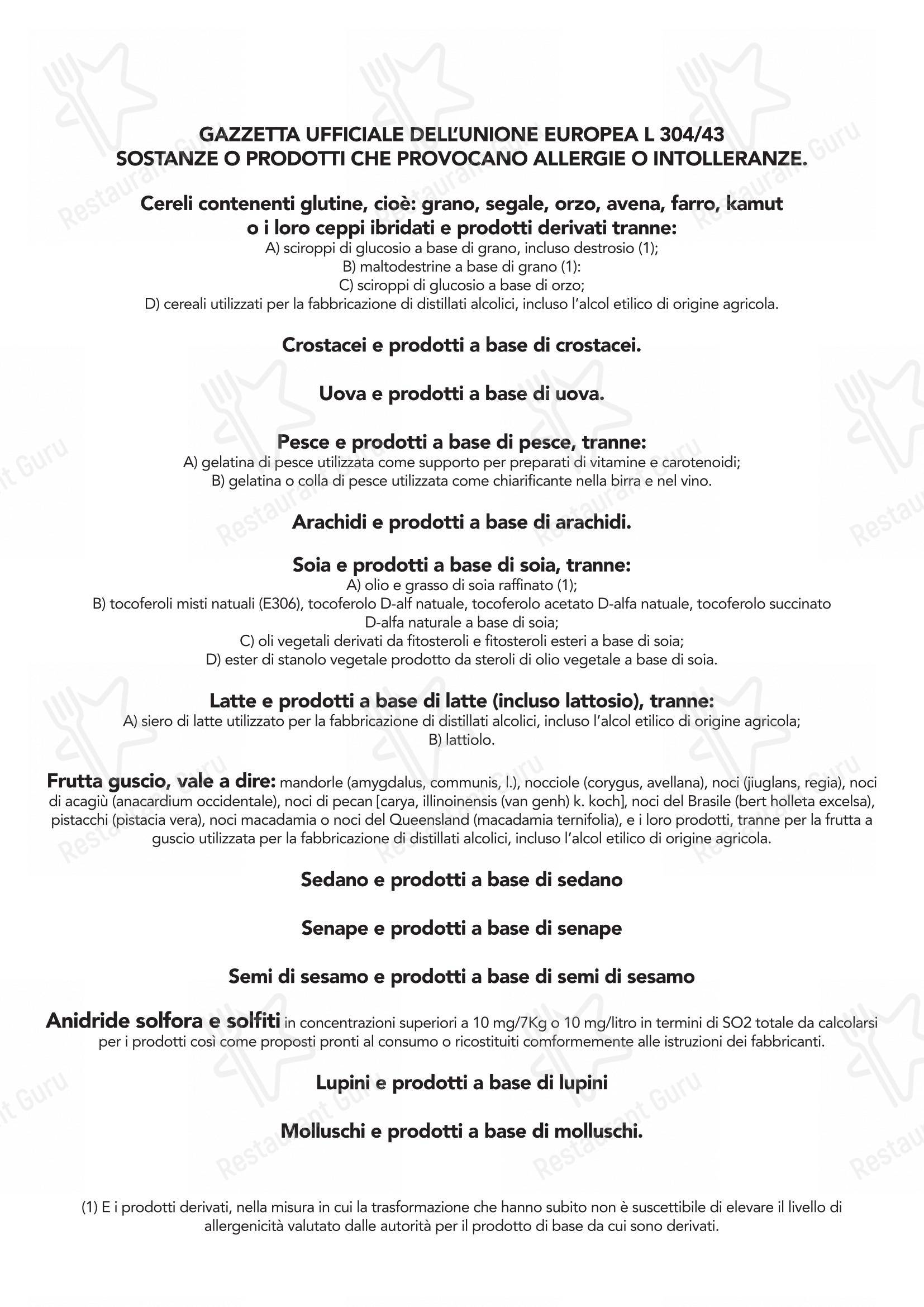 Menu bar per Bar the Brothers in Grezzana