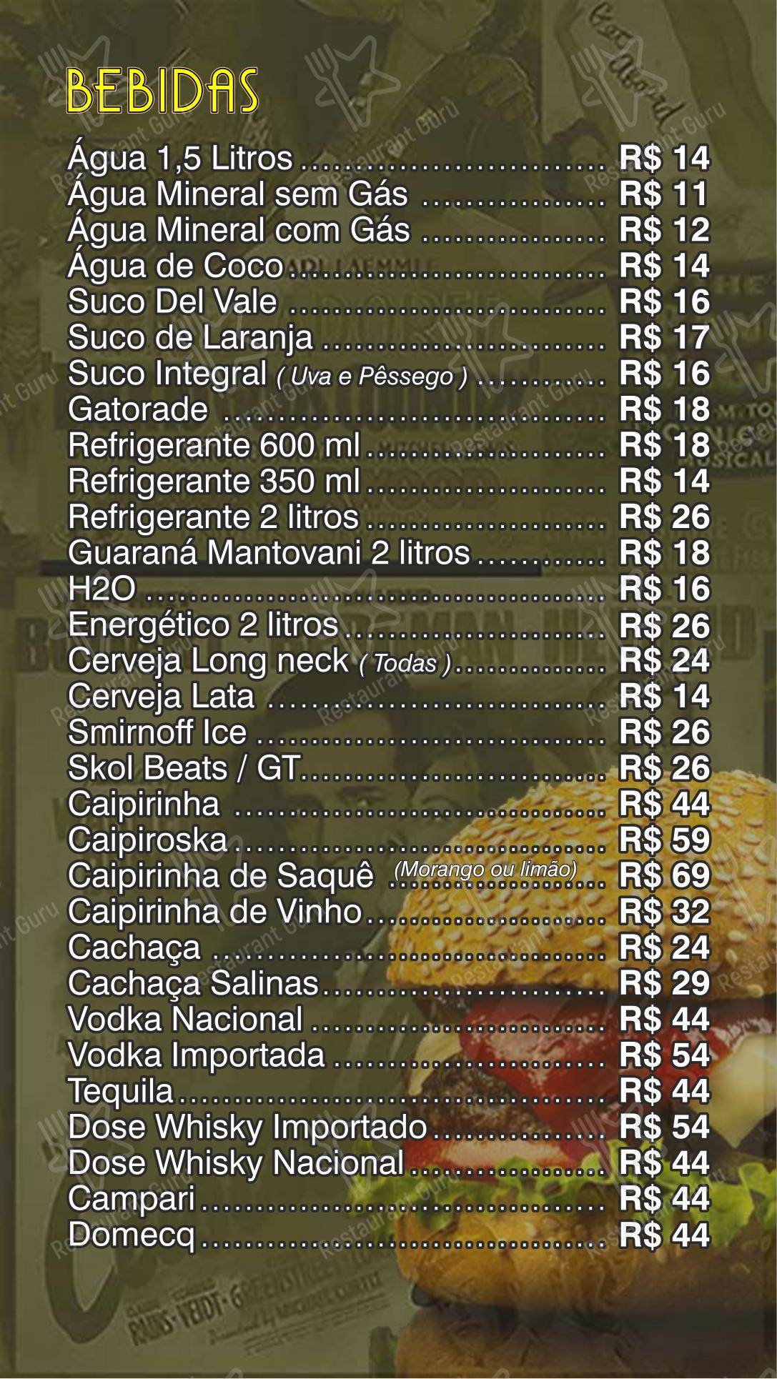 Cine Café Del - Menu