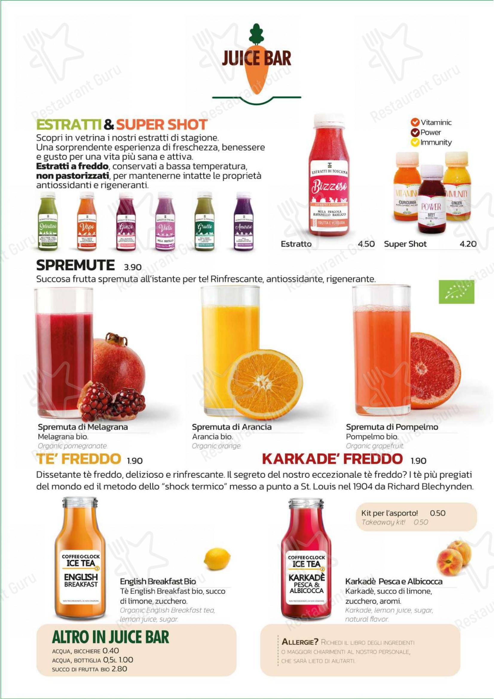 Menu per Coffee O' Clock in Arezzo