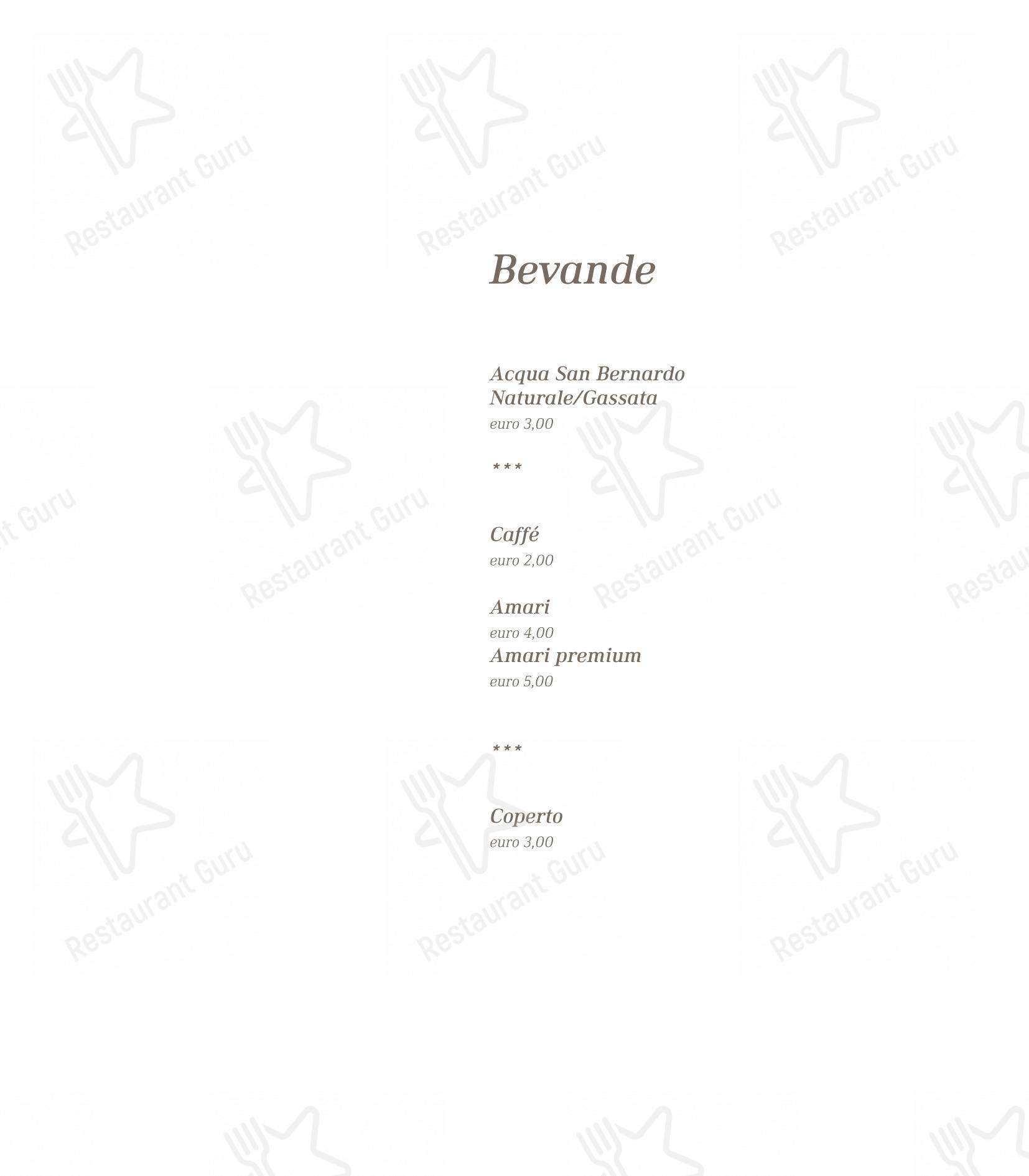 Menu bar per Da Bacco Osteria Gourmet in Monza