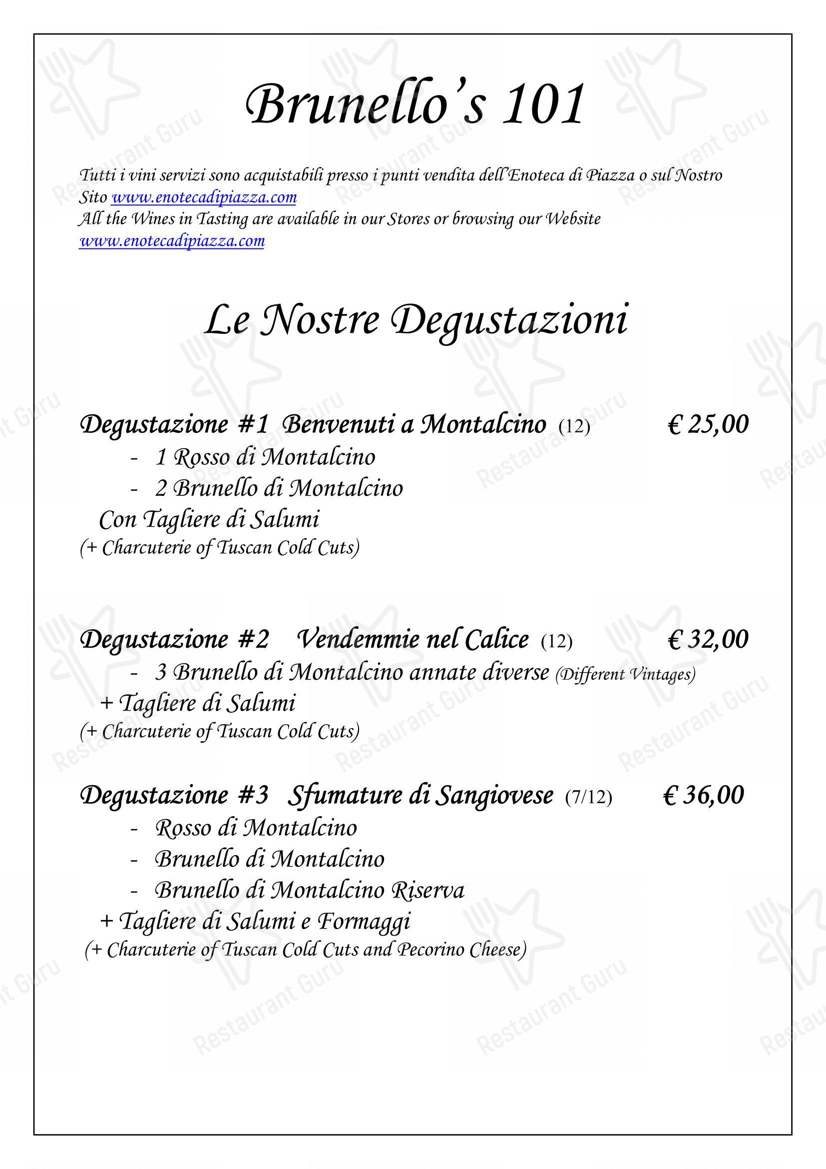菜单 per Enoteca di Piazza in Montalcino