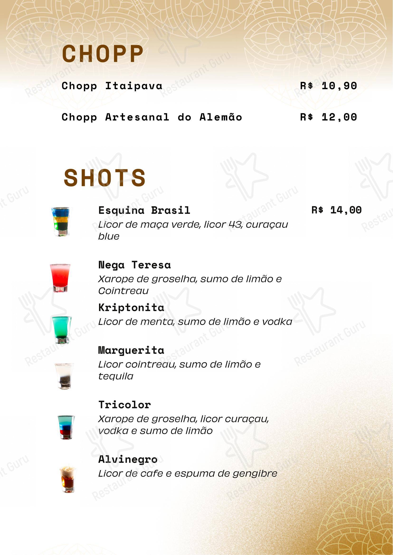 Menu para Esquina Brasil Fortaleza - Gastronomia Cultura em Fortaleza