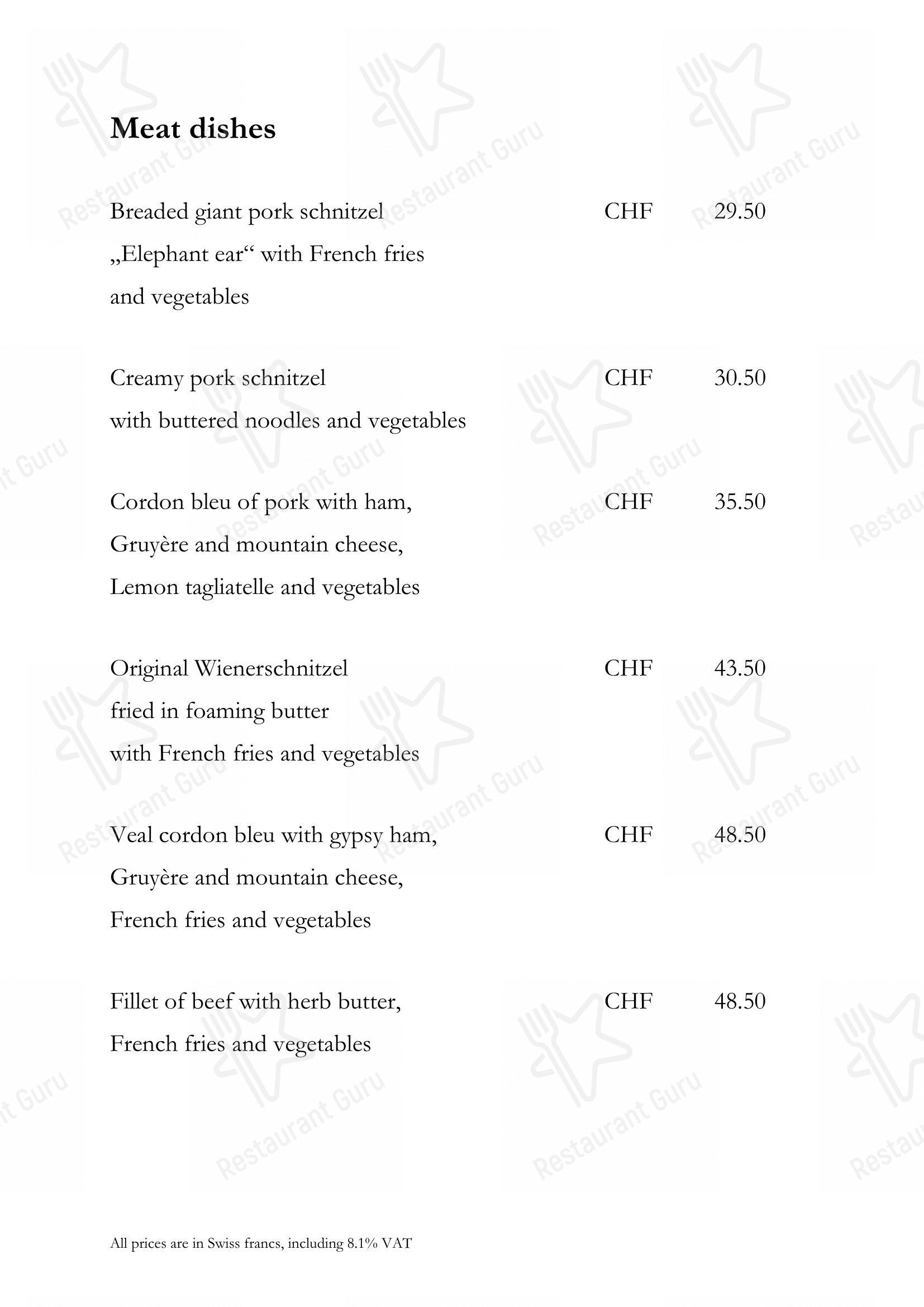 菜单 per Fondue Beizli Chur ristorante