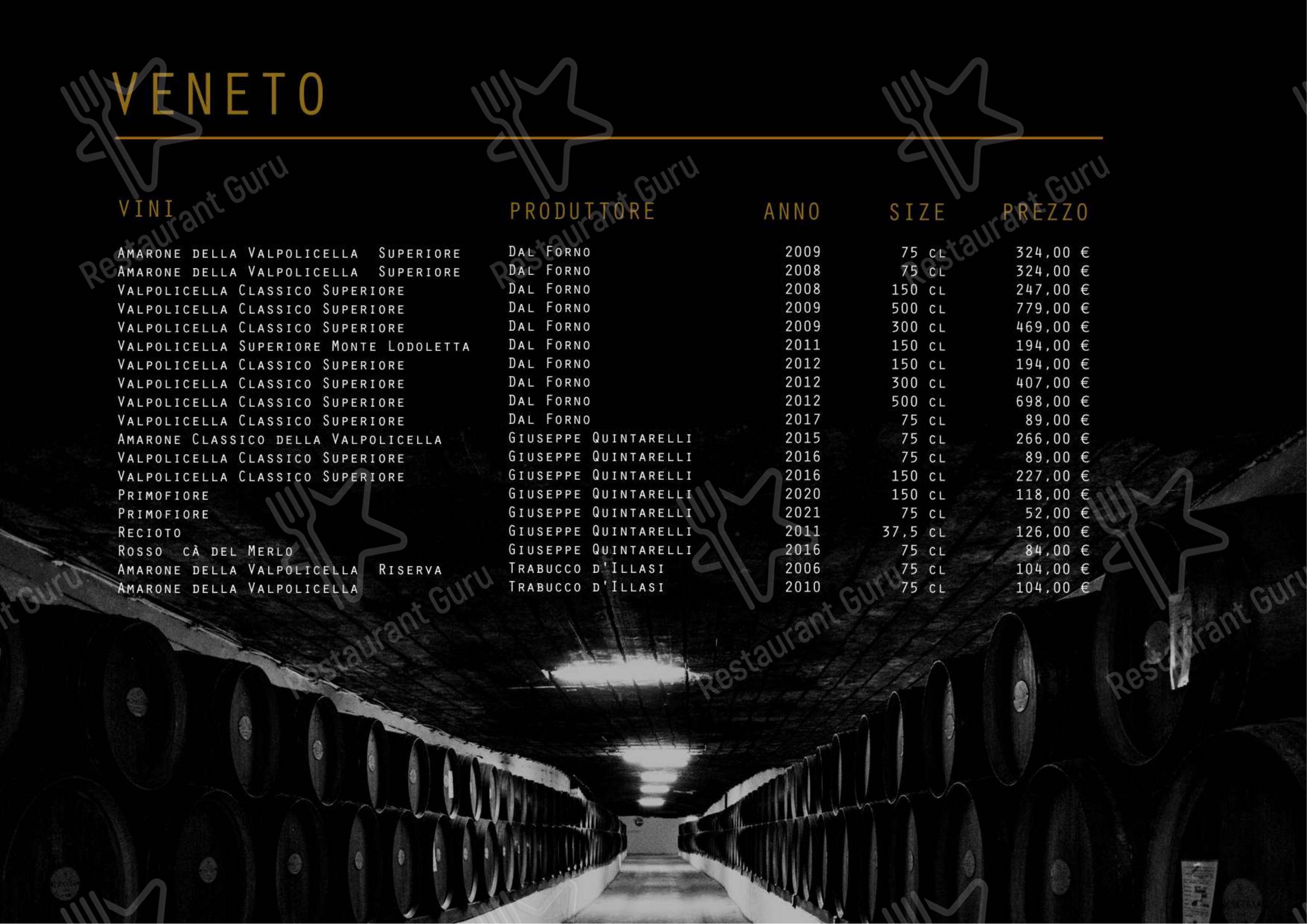 Menu bar per Ristorante Enoteca Frigerio ristorante