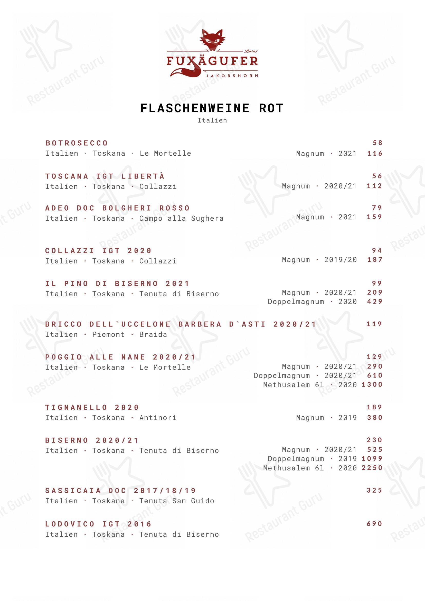 Fuxägufer in Davos - 菜单