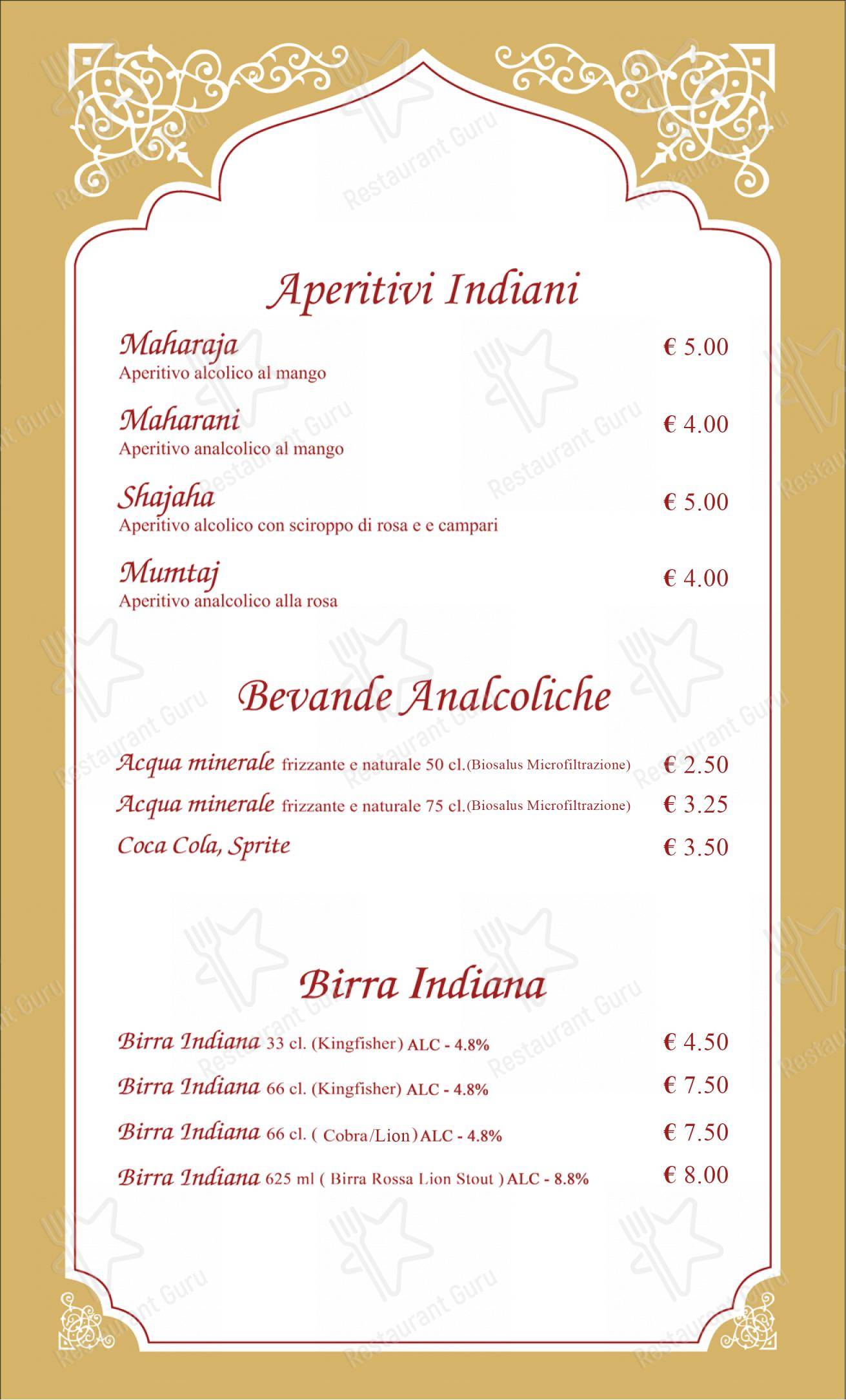 Menu di Gandhi Ristorante Indiano TORINO - Menu bar