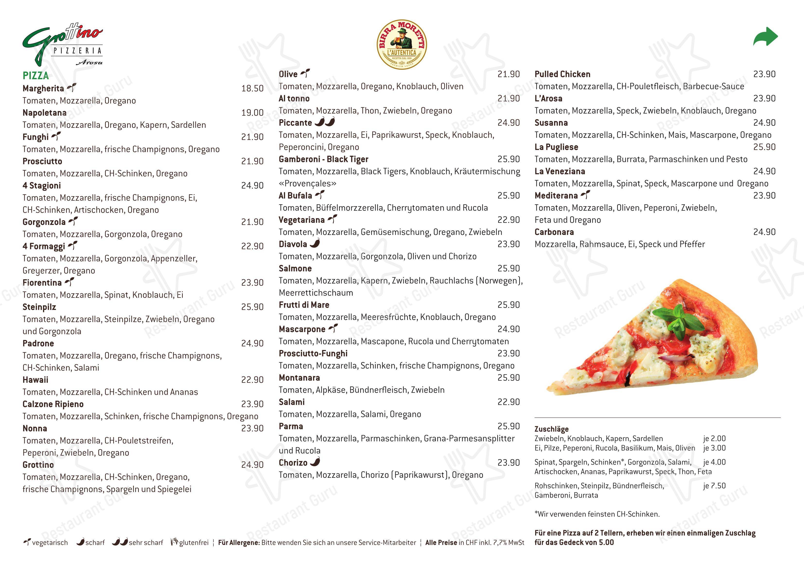 Menu di Grottino - Menu