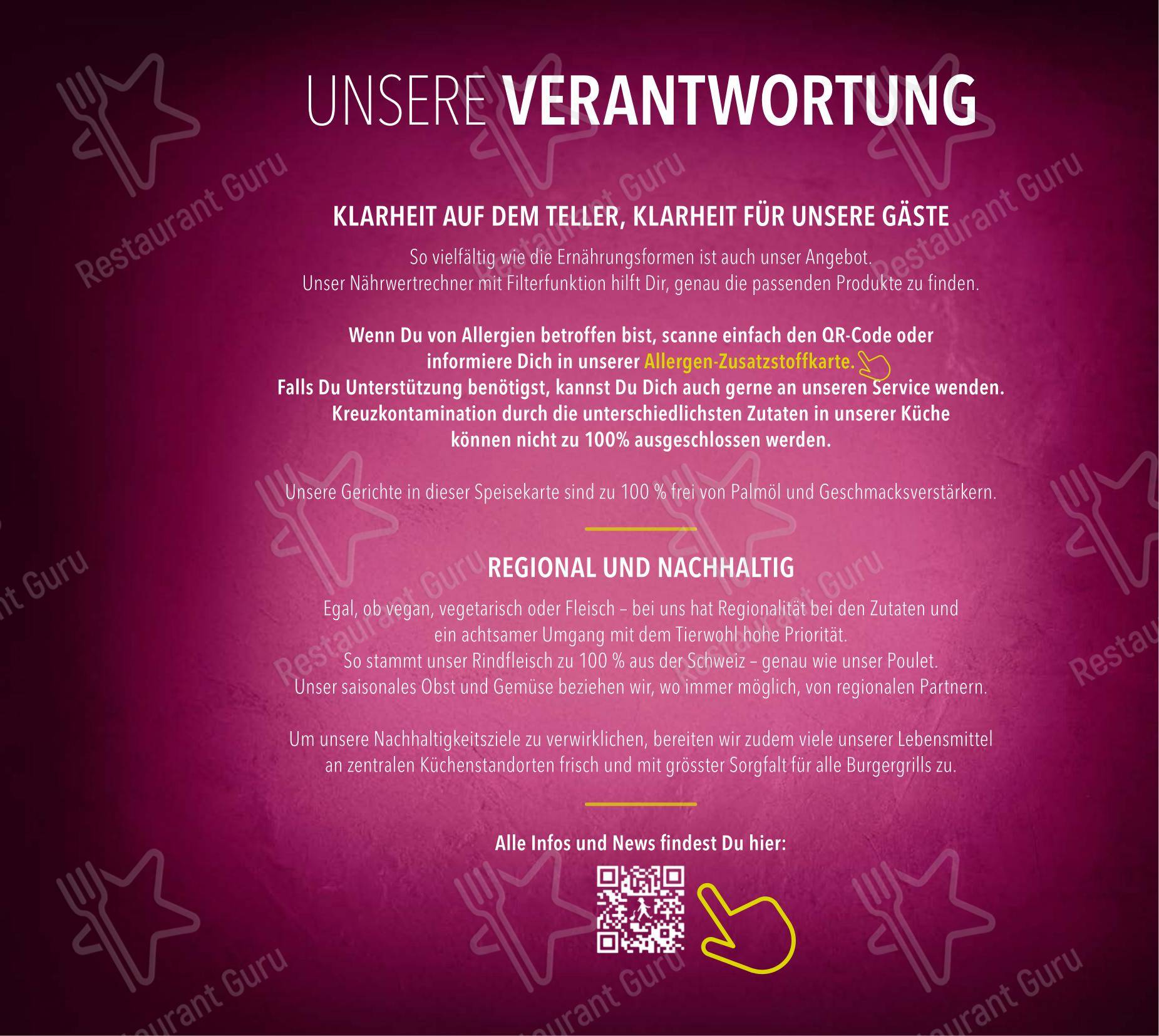 Menu per HANS IM GLÜCK - CHUR City West in Coira