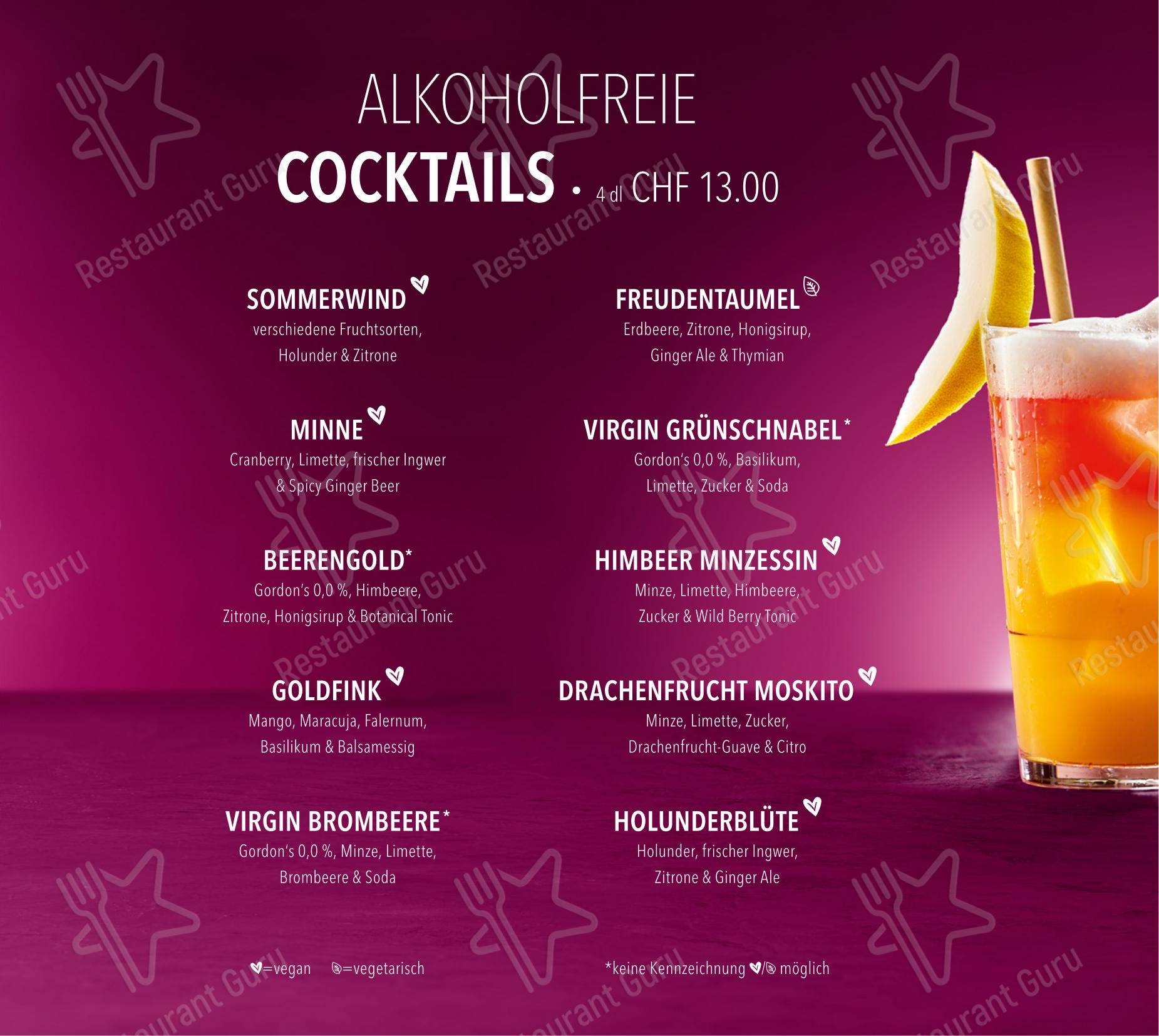 Menu di HANS IM GLÜCK - CHUR City West - Menu