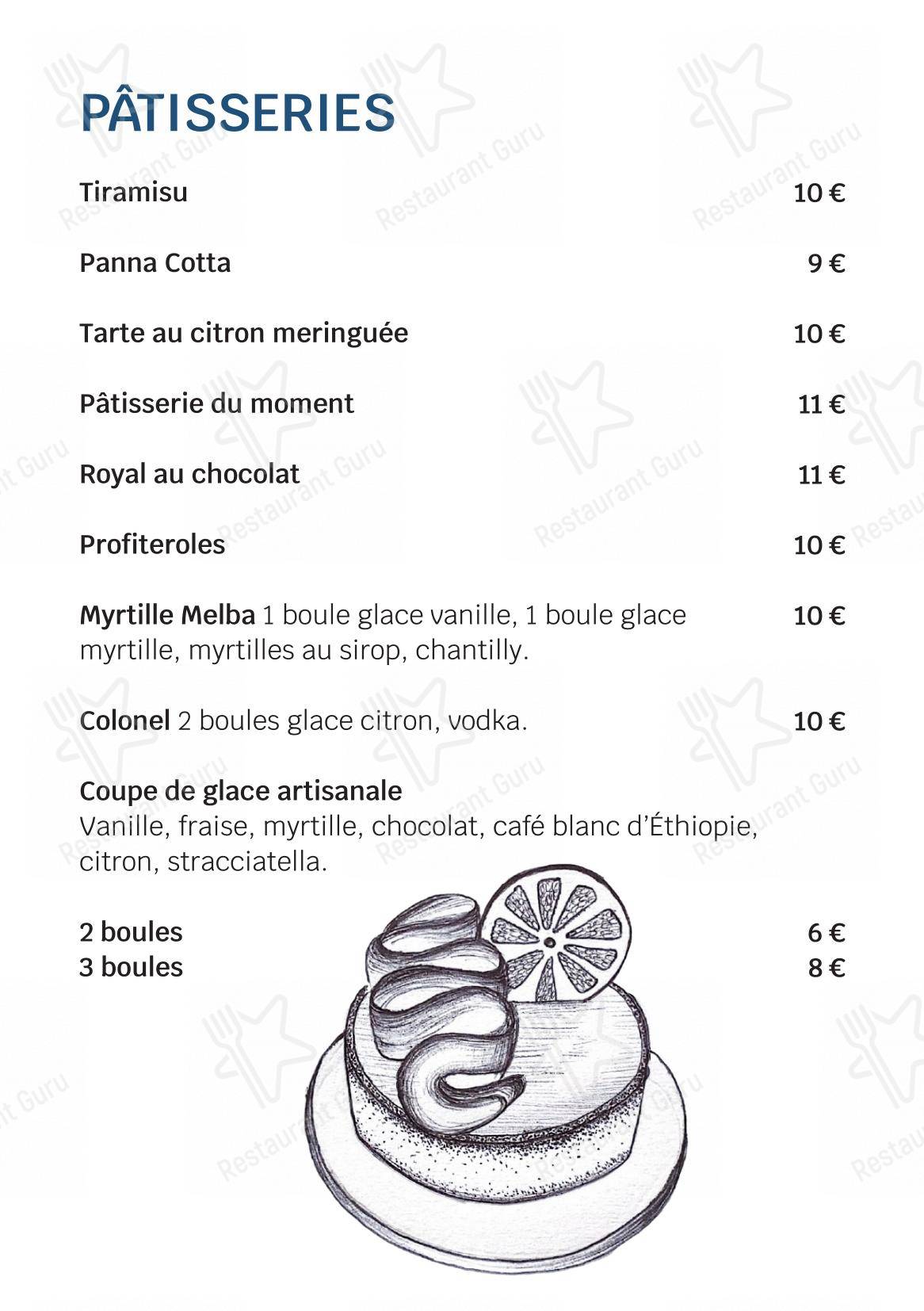 Menu pour Hôtel Edelweiss - Menu