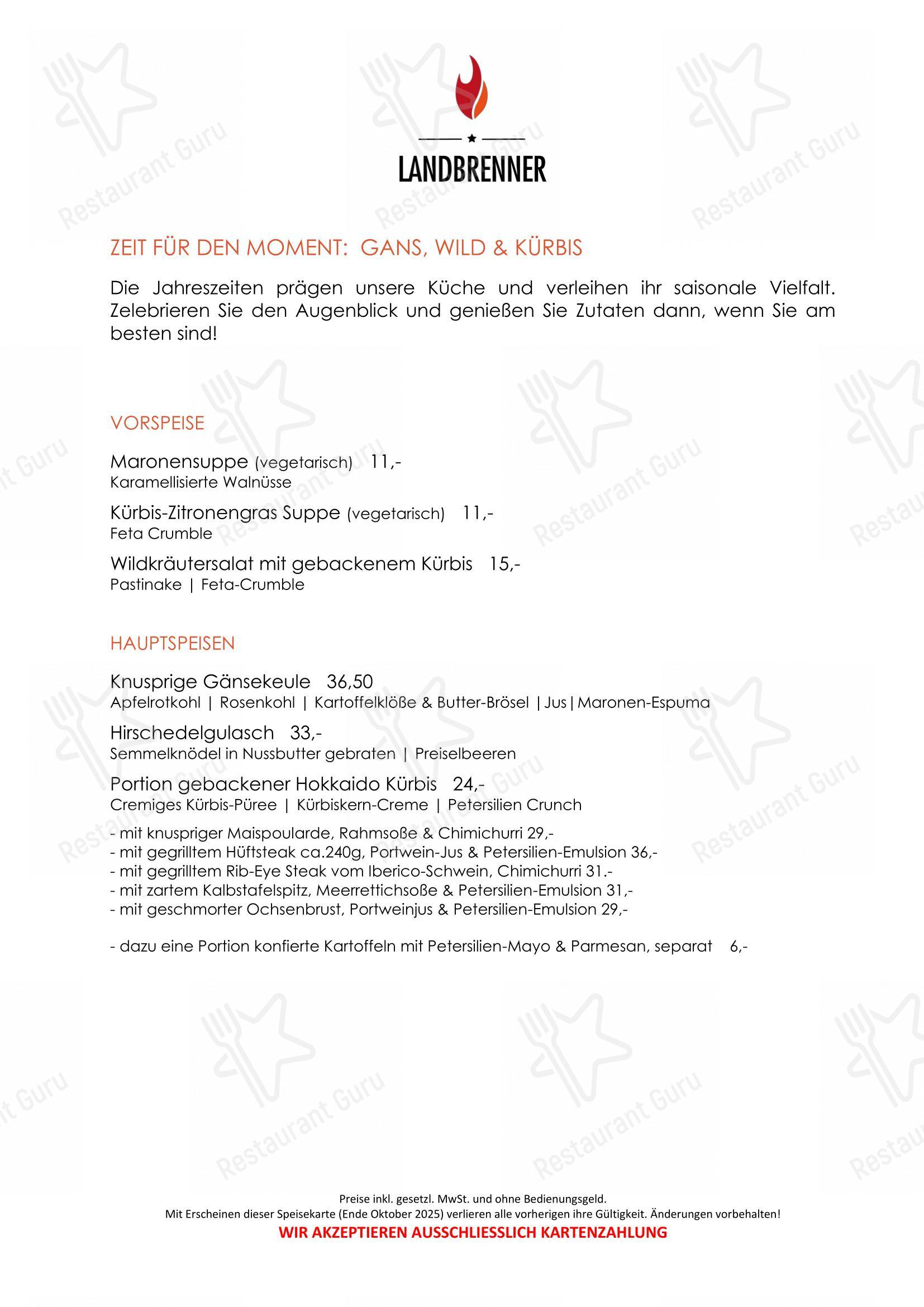 LANDBRENNER dans Frechen - Menu bar