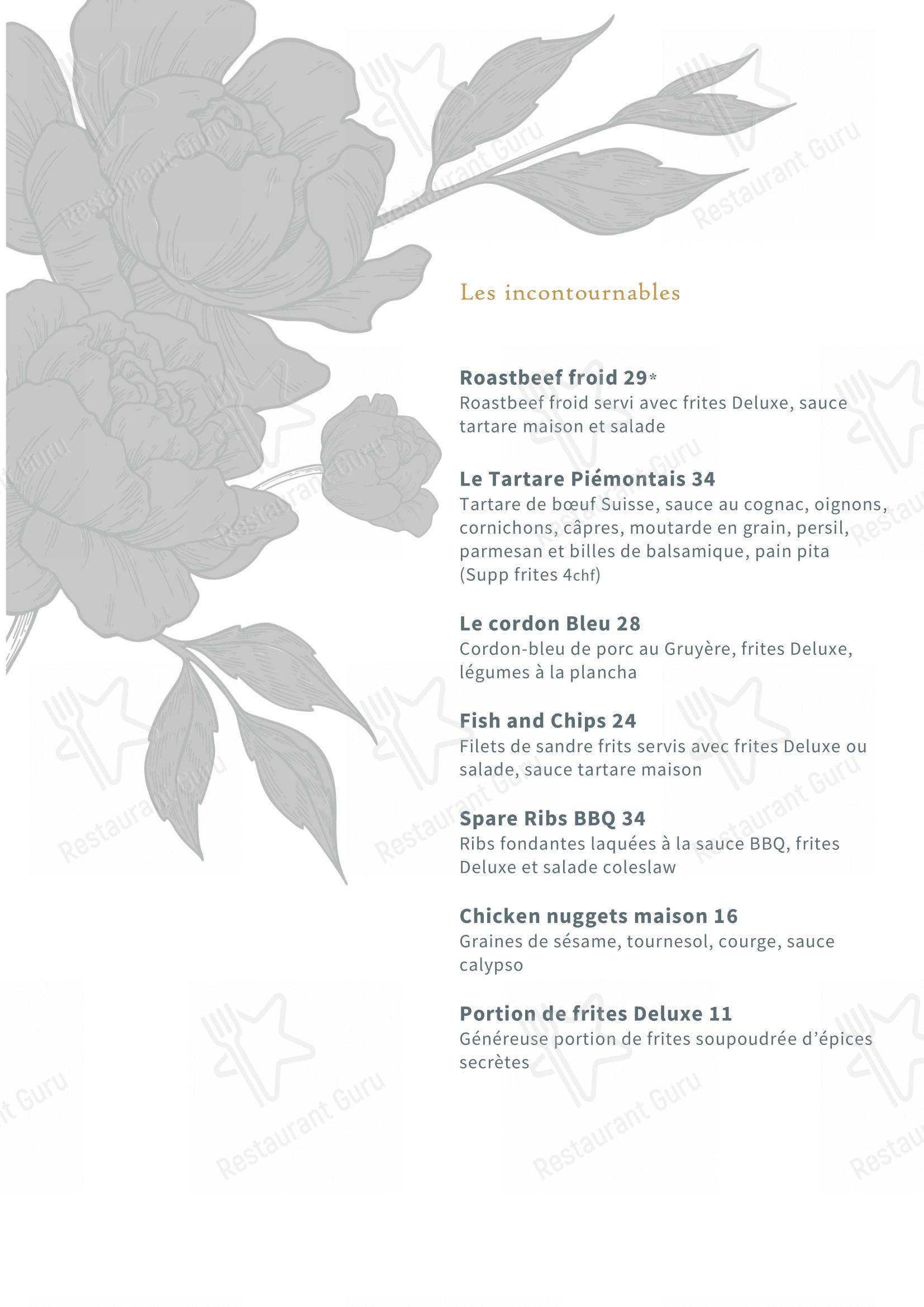 Le Moderne in Bulle - Menu bar