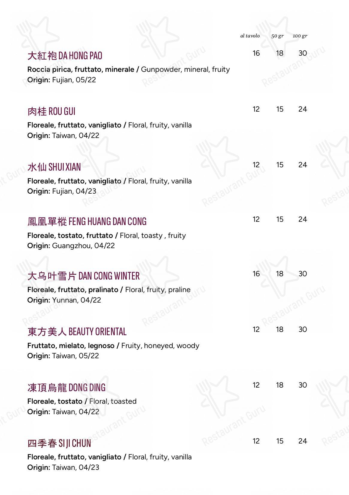Основное меню per MU dimsum in Milano