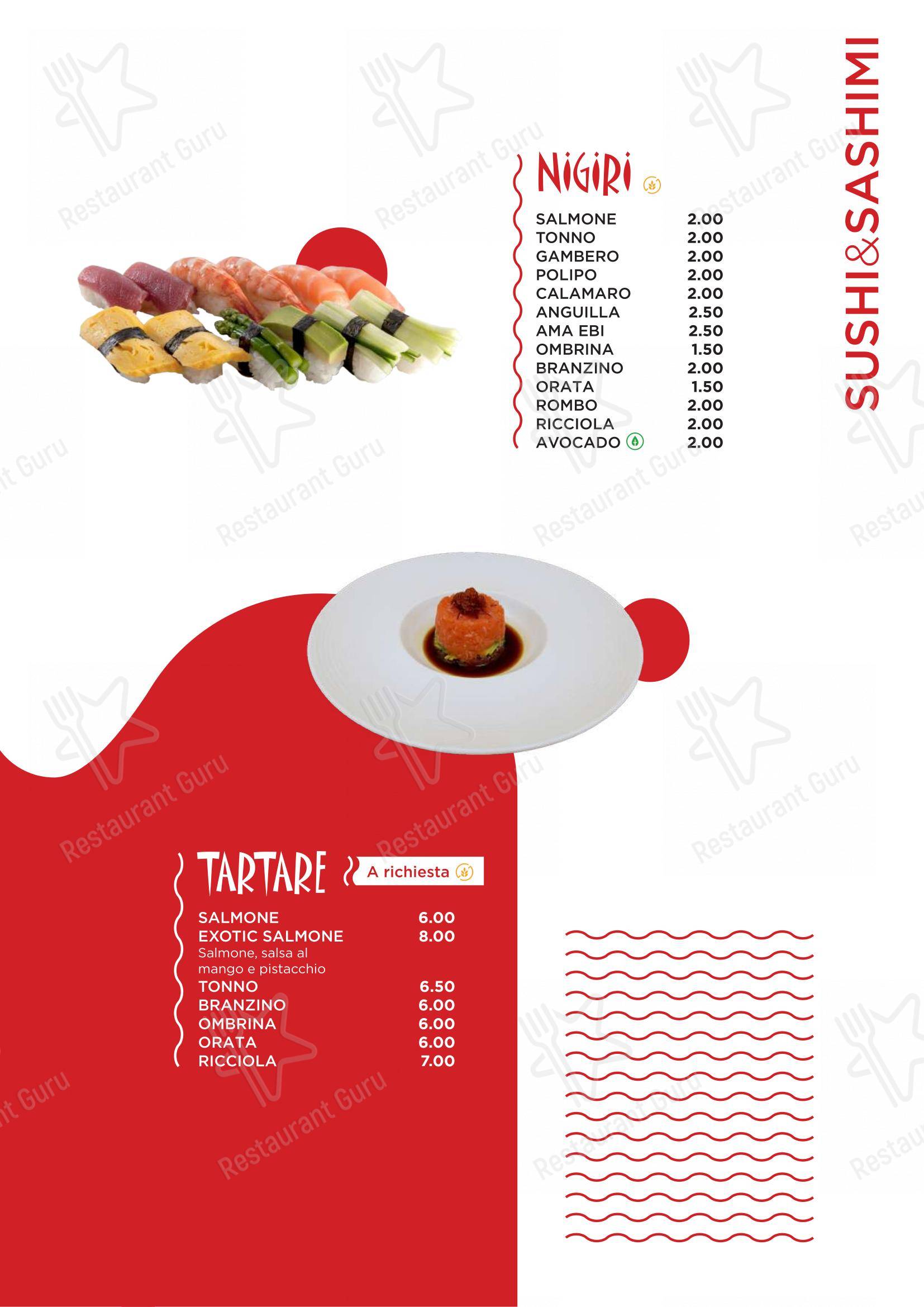 Menu pour Osaka Restaurant dans Turin
