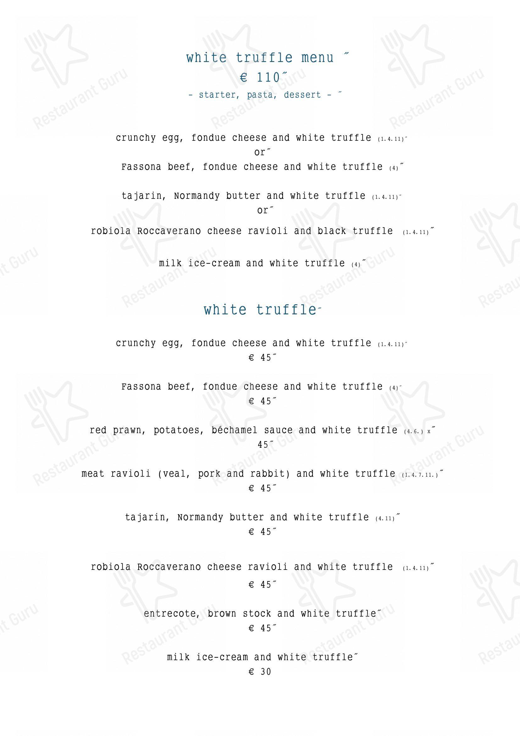 Osteria Moderna in Alba - Menu