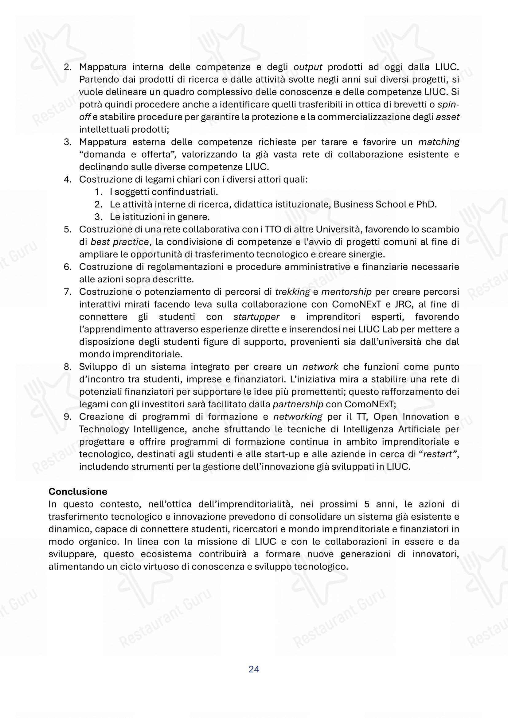 Menu per Panacea in Legnano