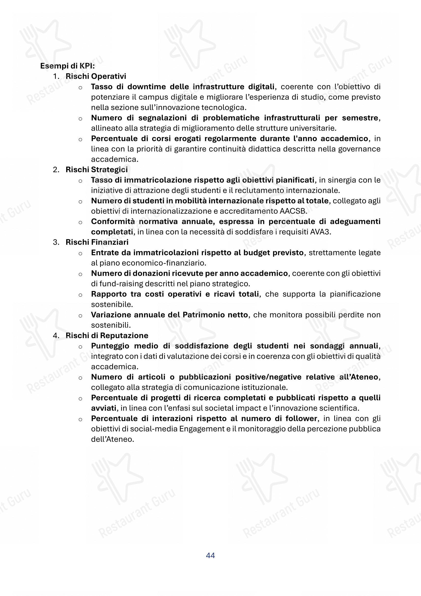 Menu per Panacea in Legnano
