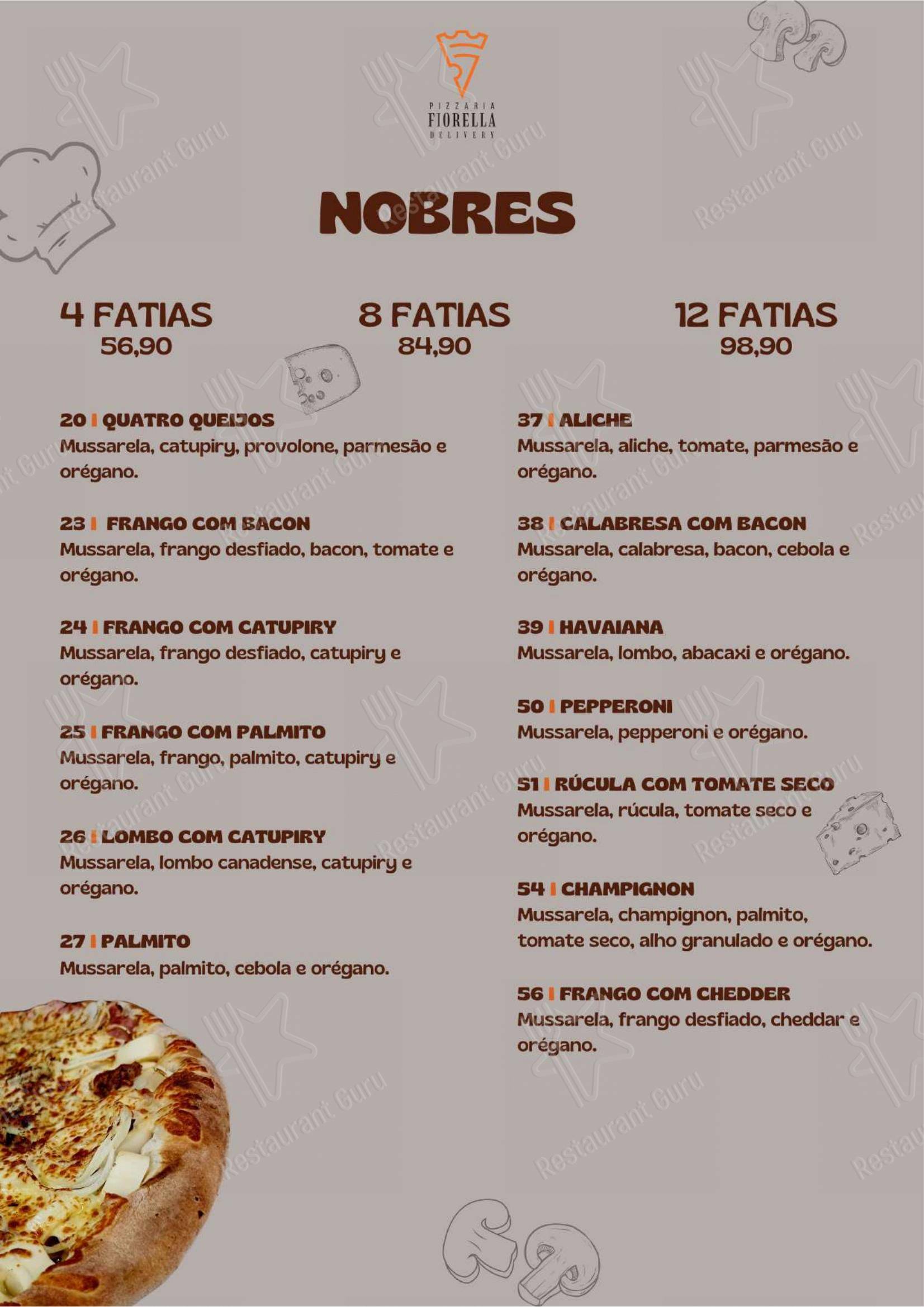 Pizzaria Fiorella em Londrina - Menu