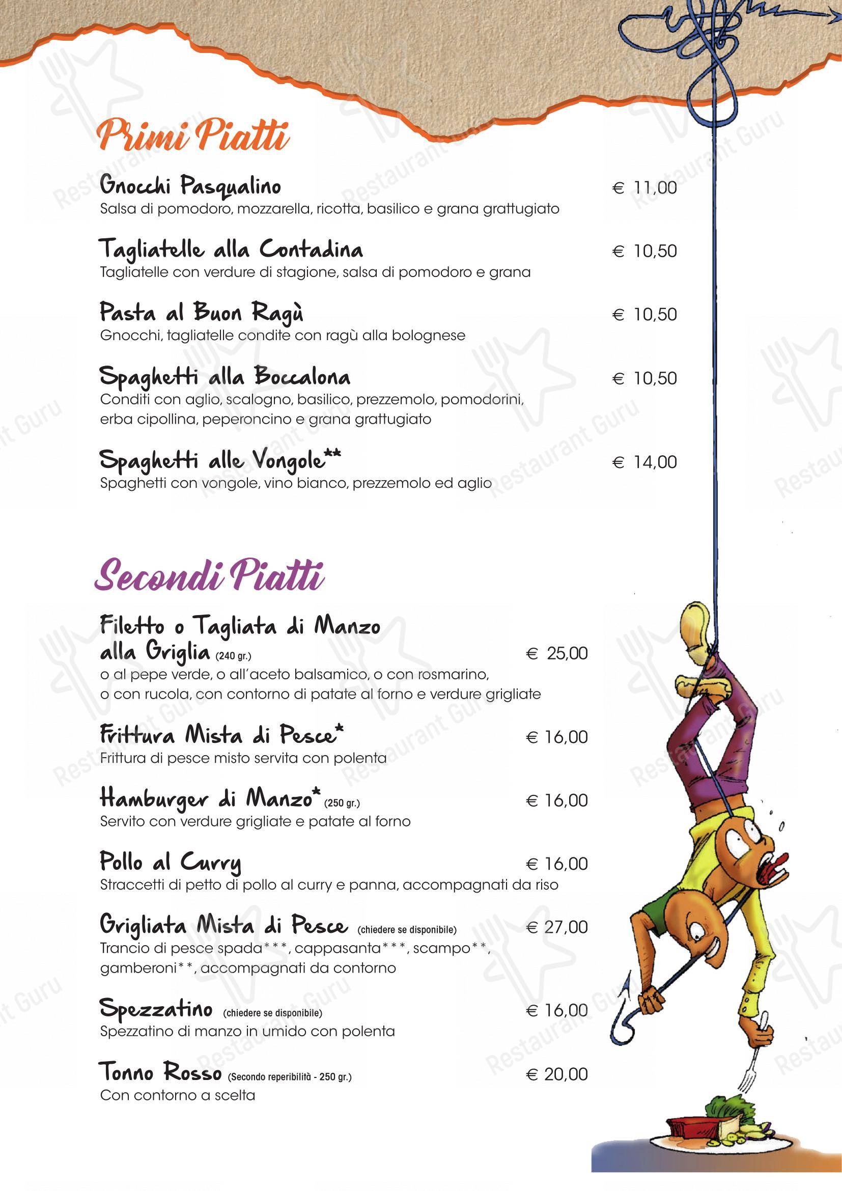Pizzeria Ristorante Capovolta in Padova - Menu