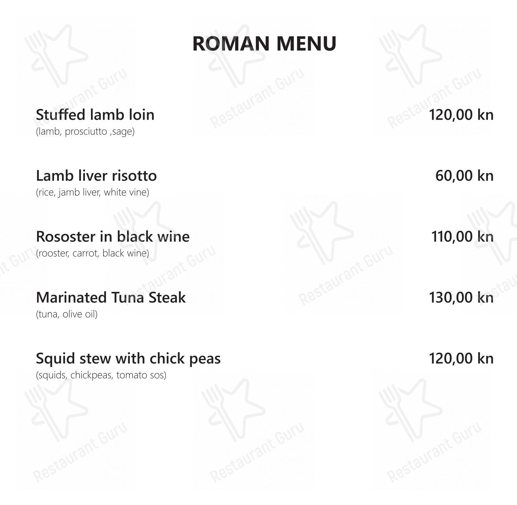 Menu per Restaurant Tusculum ristorante
