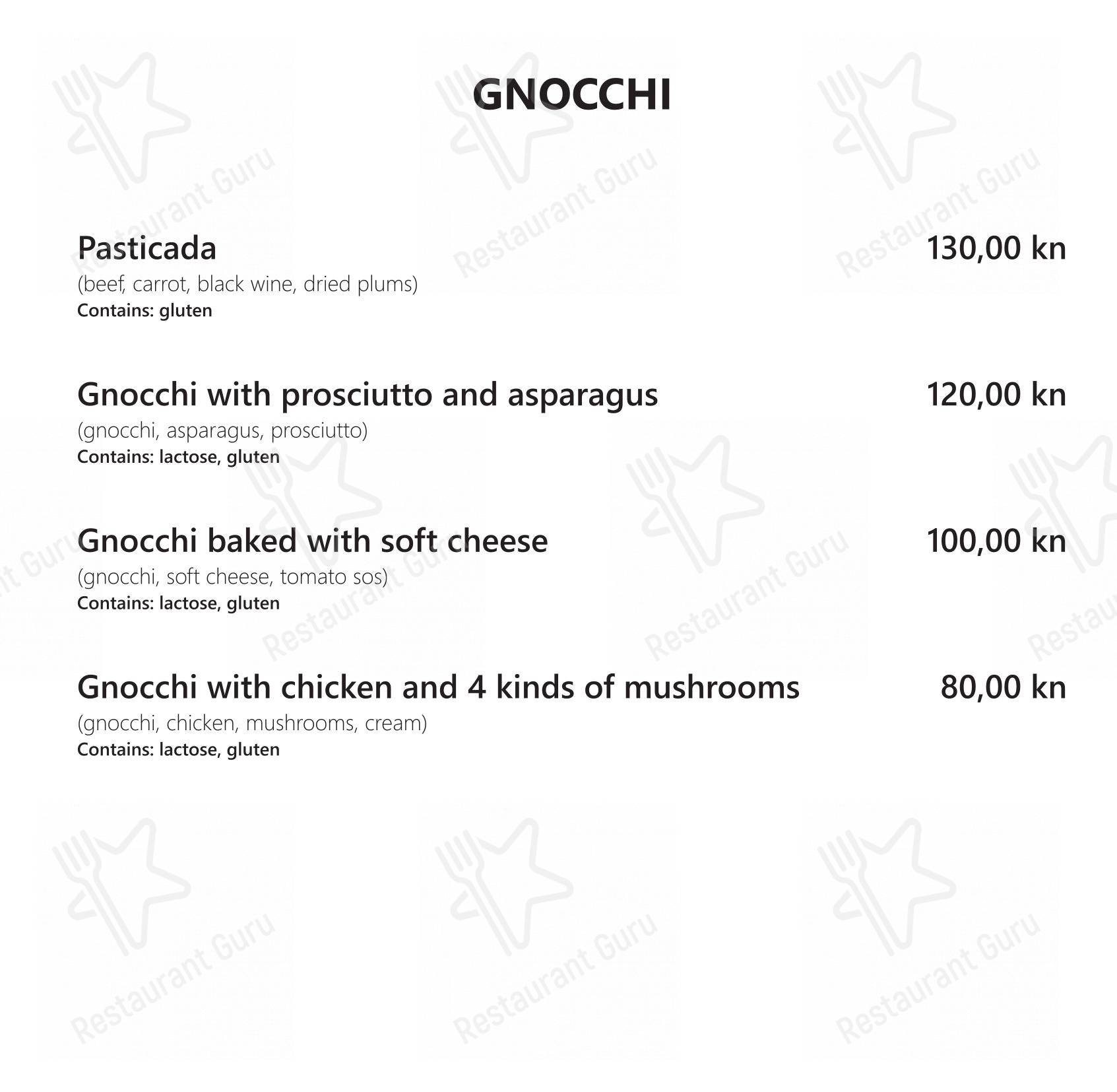Restaurant Tusculum in Salona - Menu