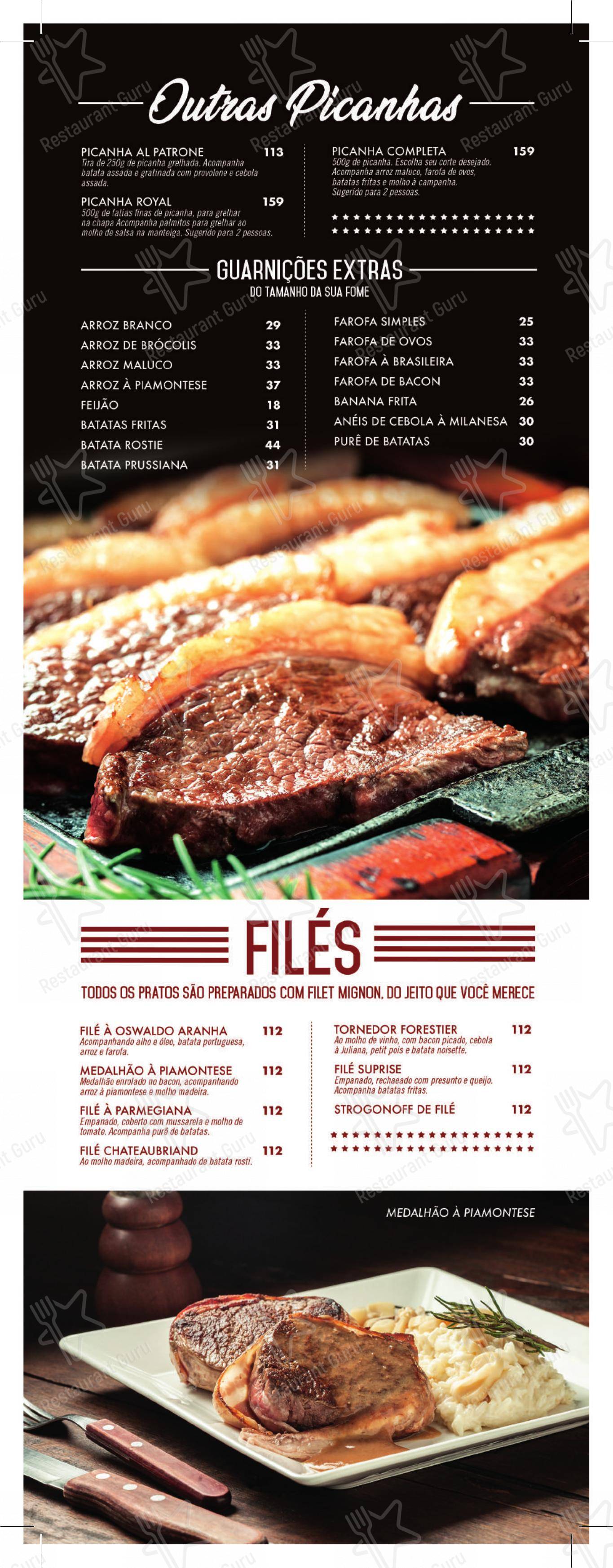 Restaurante Picanha & Etc - Barra da Tijuca - Menu