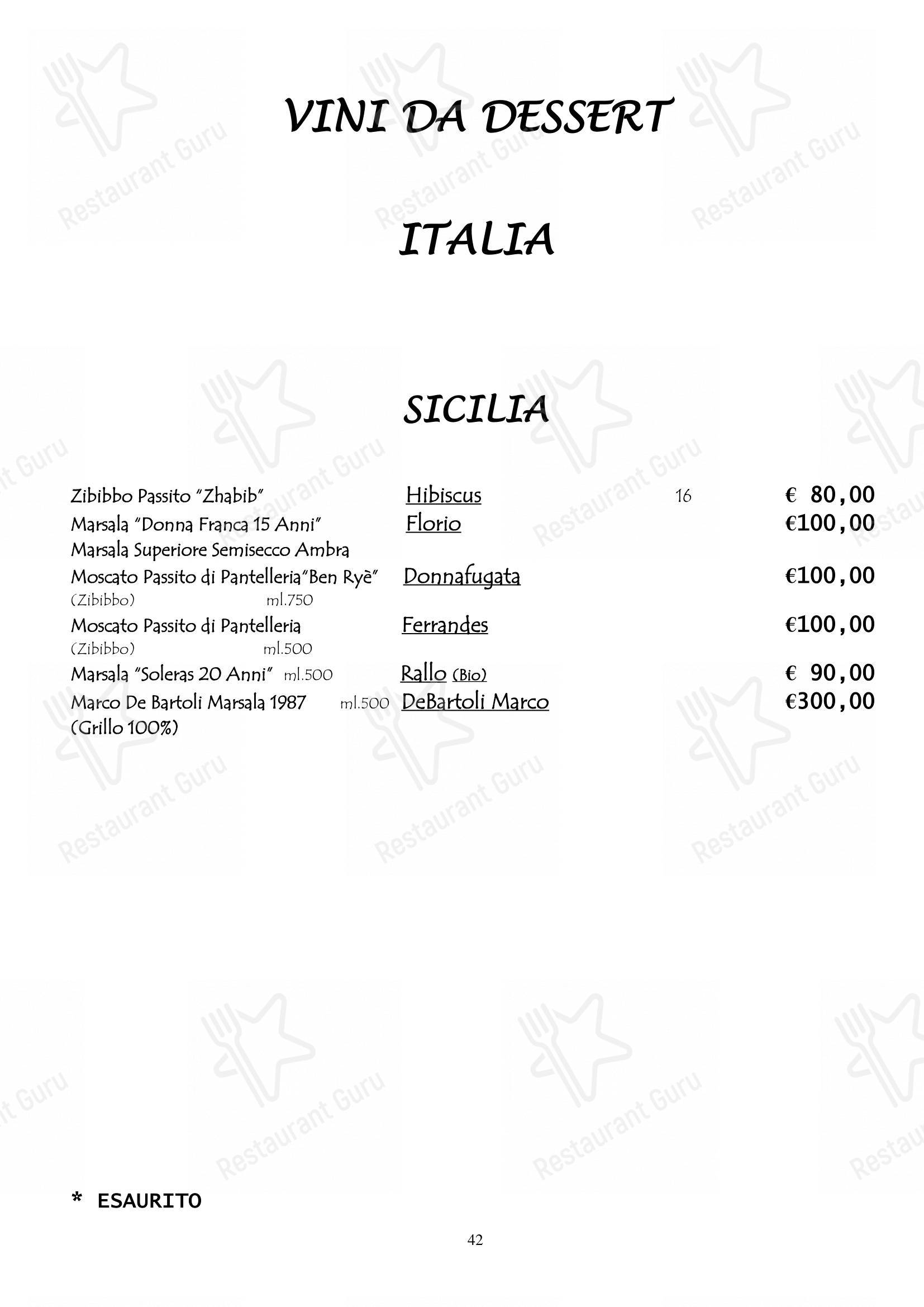 Menu di Ristorante da Miro - 菜单