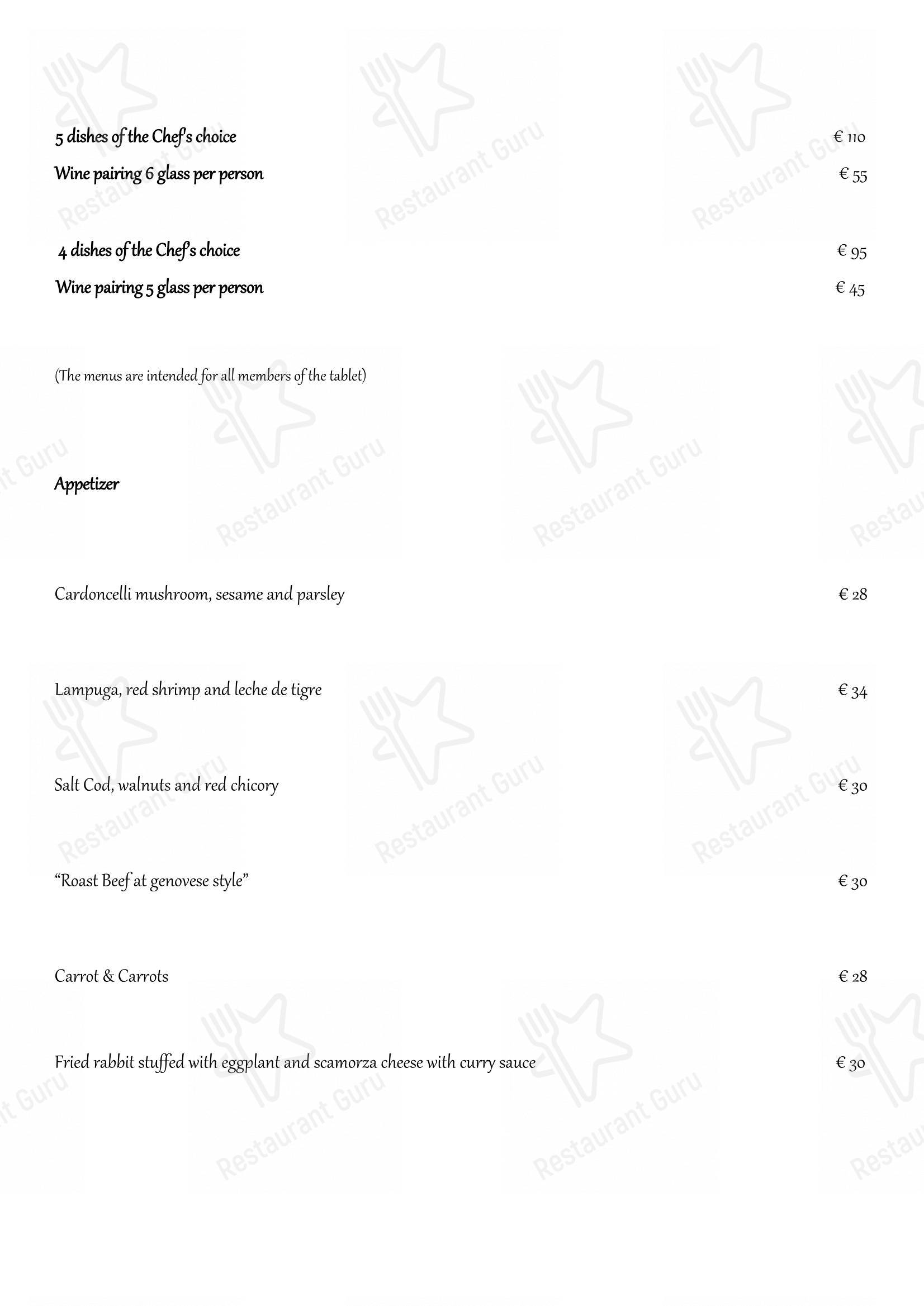 Menu di da tonino - Menu