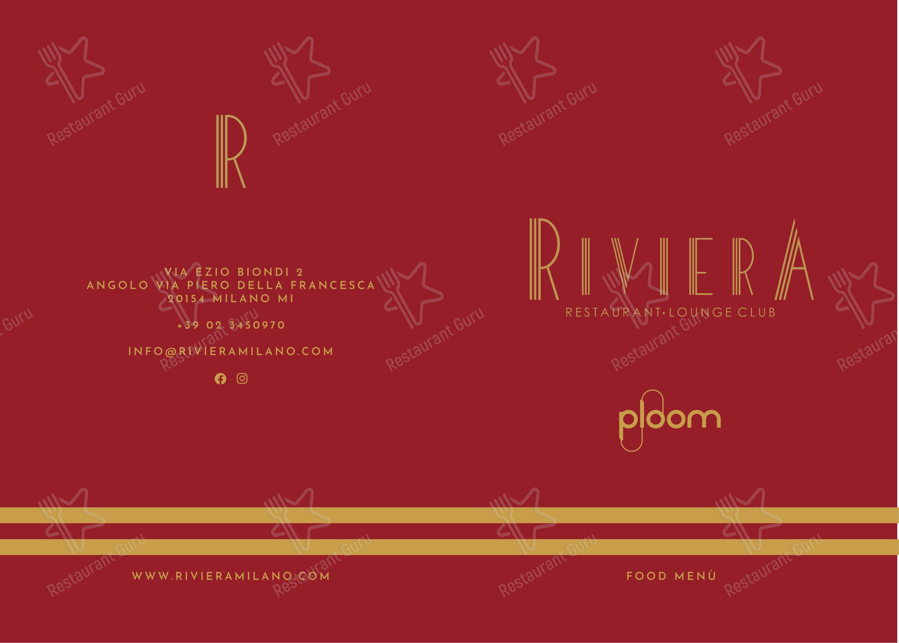 Коктейльная карта per Riviera Milano Restaurant - Lounge Club ristorante