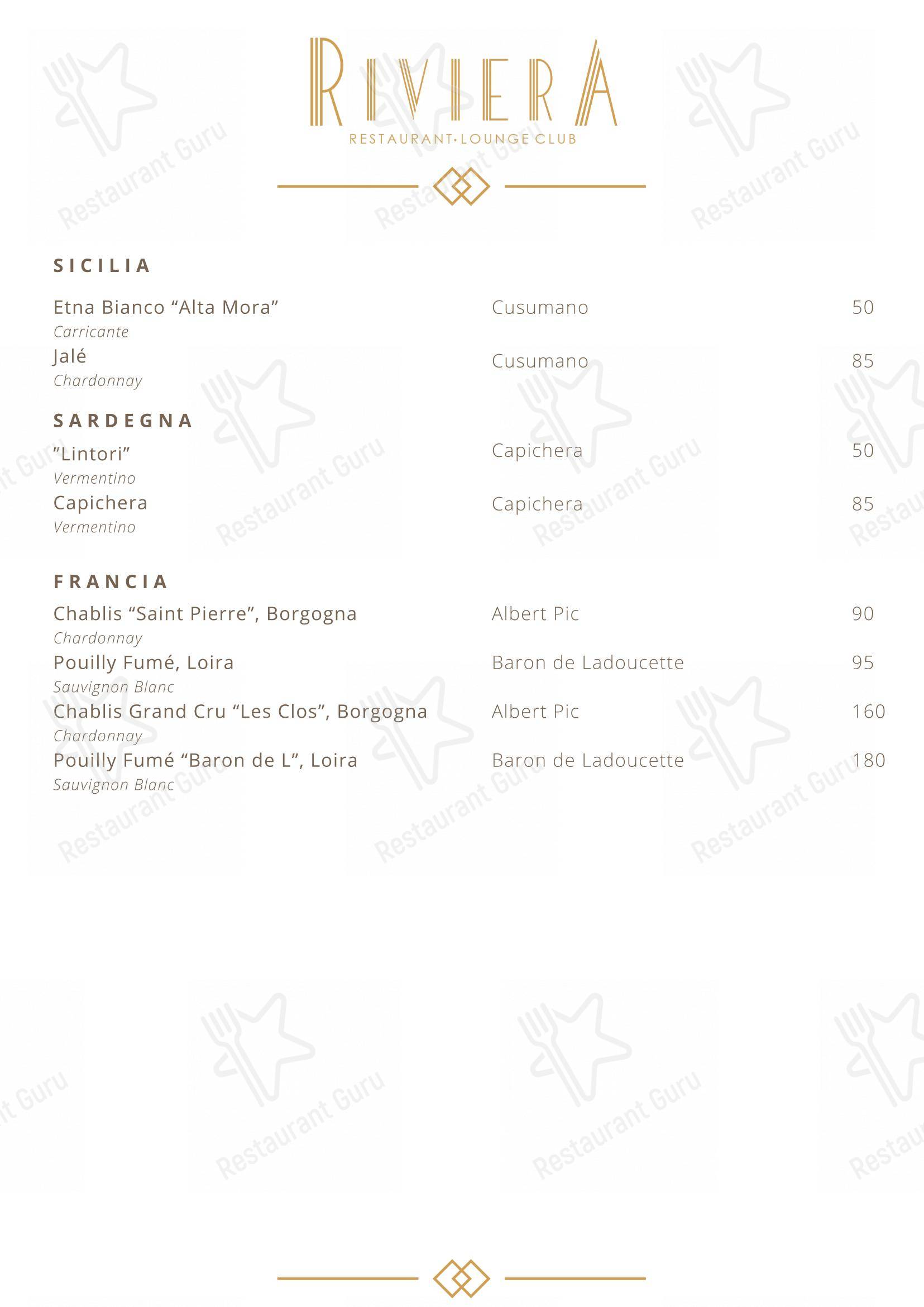 Крафт меню per Riviera Milano Restaurant - Lounge Club in Milano