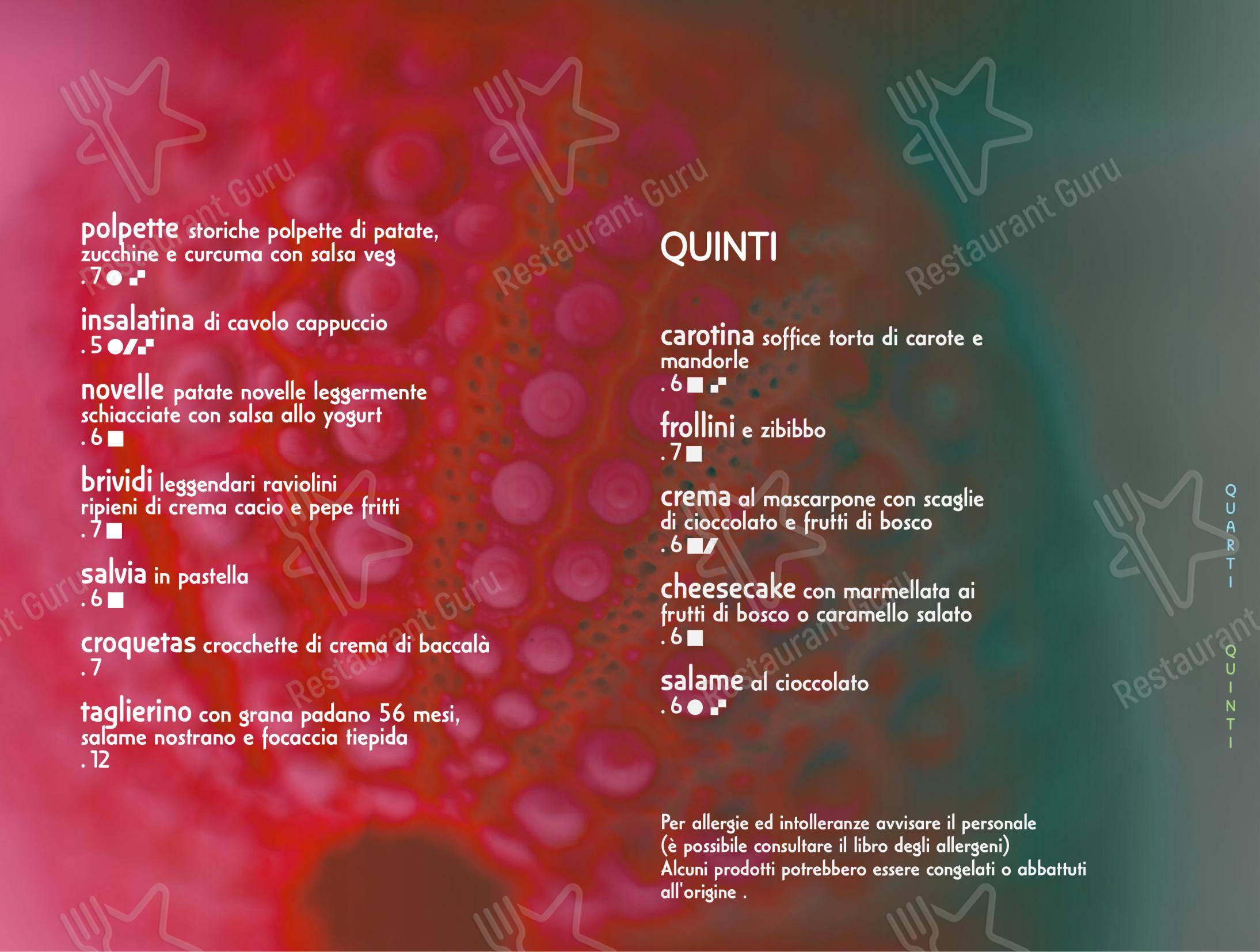 Menu per Rufio Ristorante & Cocktail Bar in Brescia
