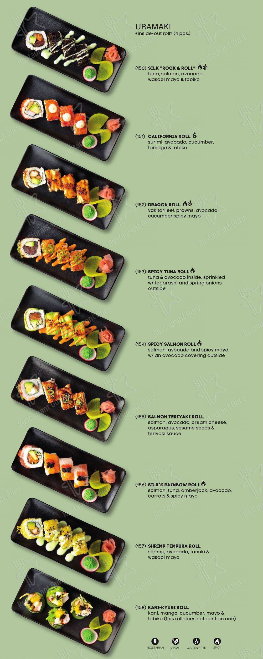 Menu di SILK - Pan-Asian Fusion and Izakaya, Split - Menu