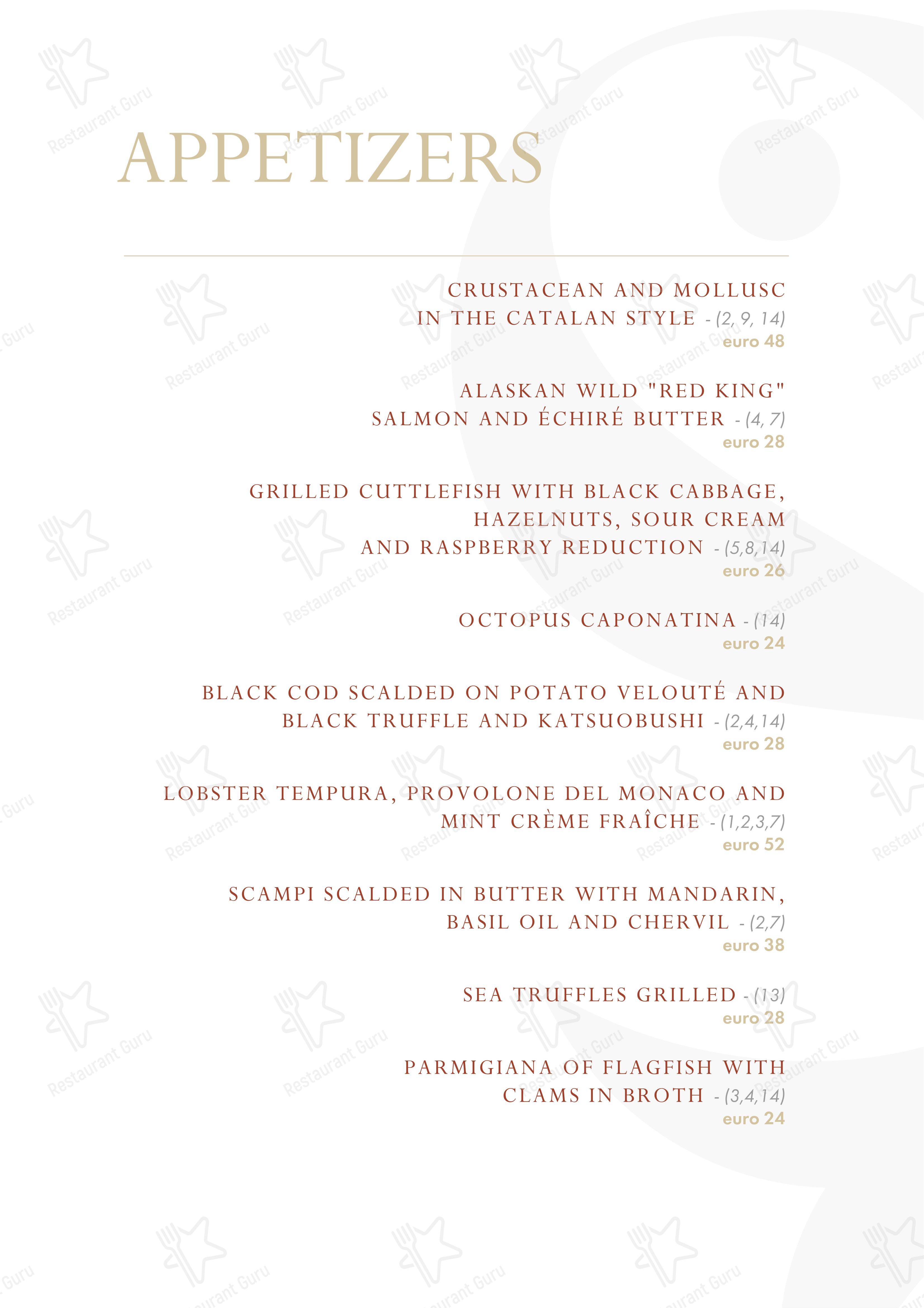 Sunrise Restaurant in Caserta - 菜单