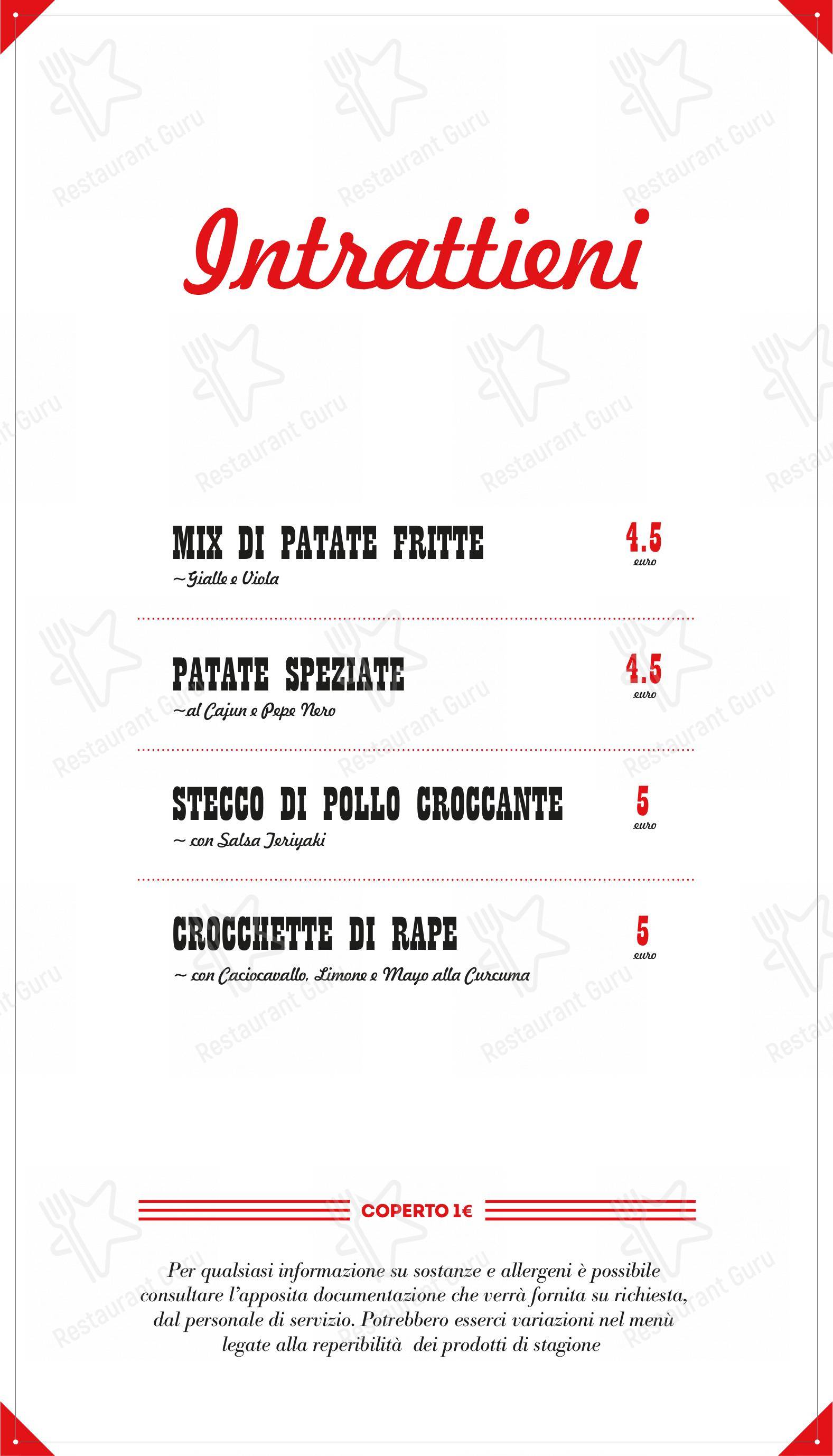 Menu bar per Supersantos Burger ristorante