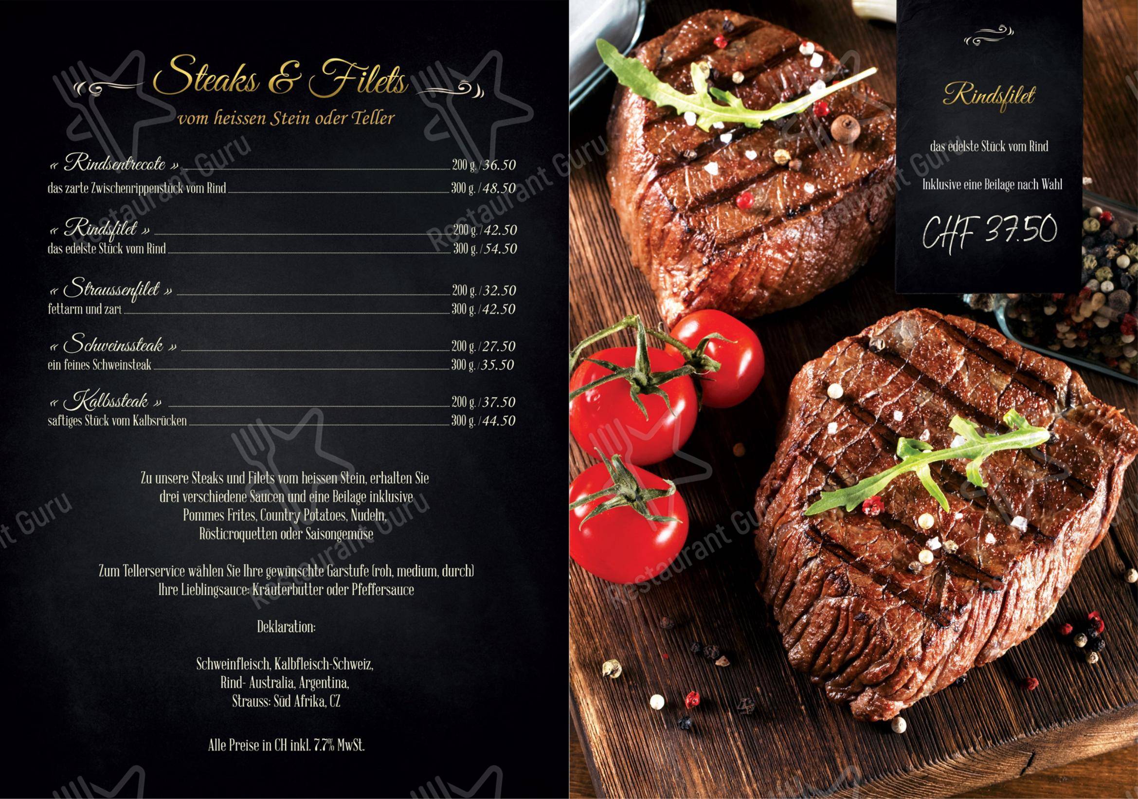 Tomate-Birkenhof Restaurant in Wettingen - Menu