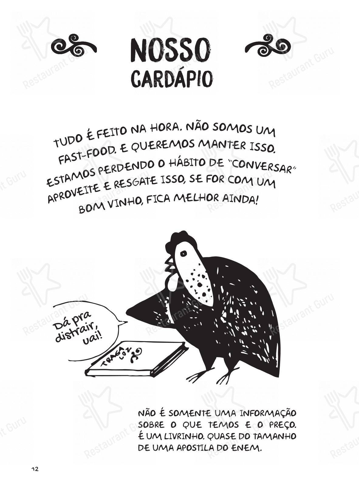 Menu bar para Tragaluz Restaurante Casa em Tiradentes
