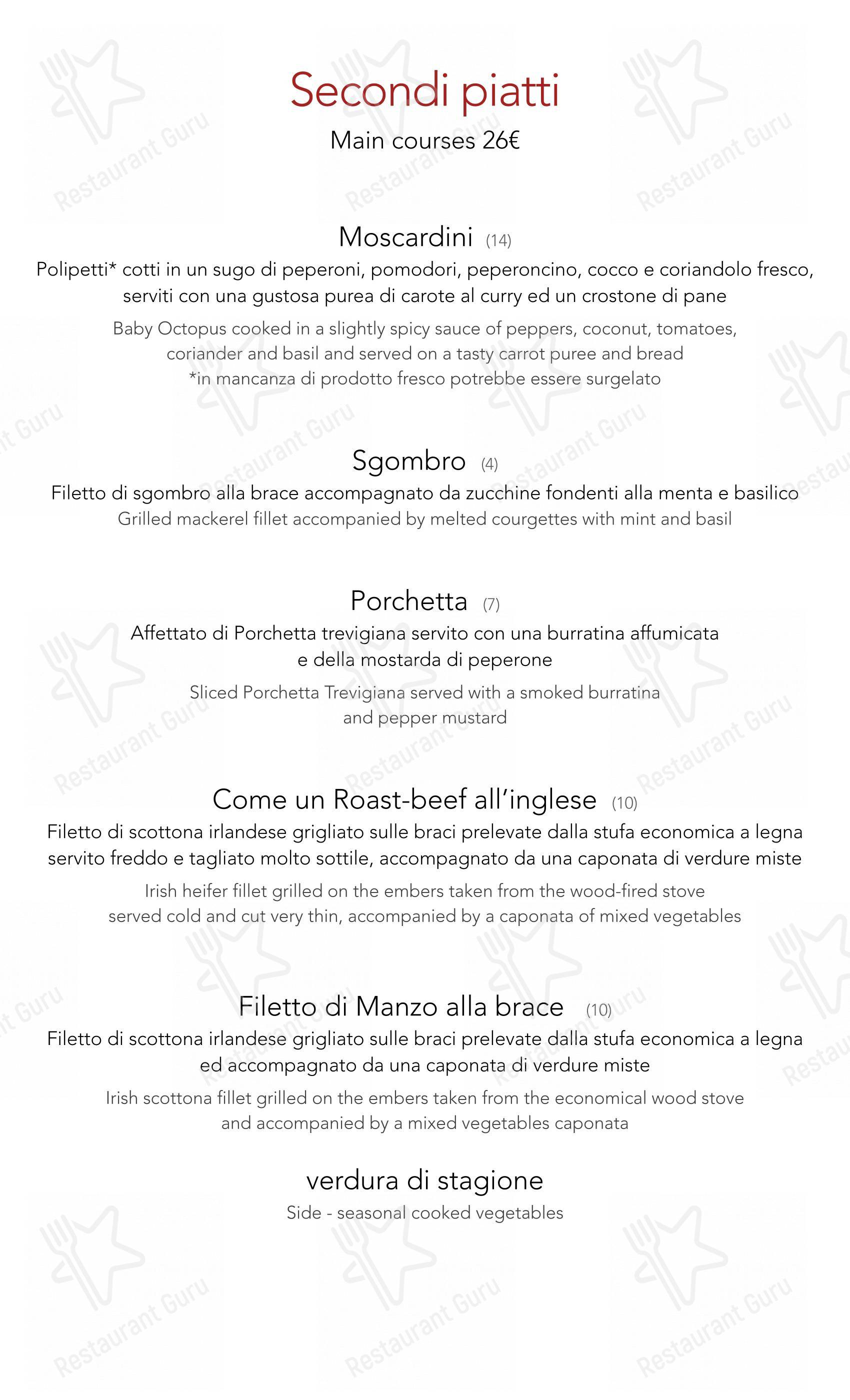 Trattoria Moderna Due Mori in Asolo - Menu