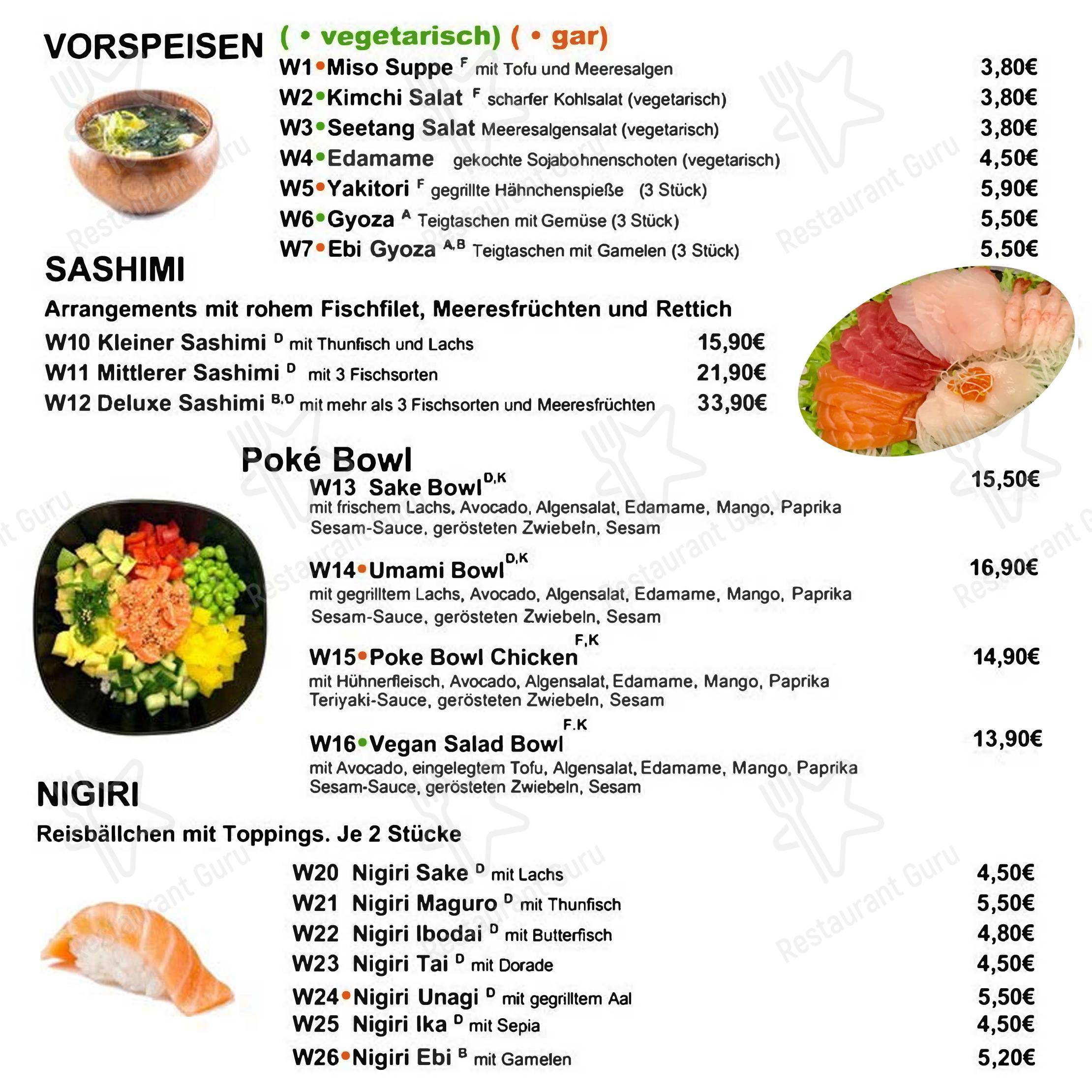 Menu pour Wasabi dans Offenbach-sur-le-Main