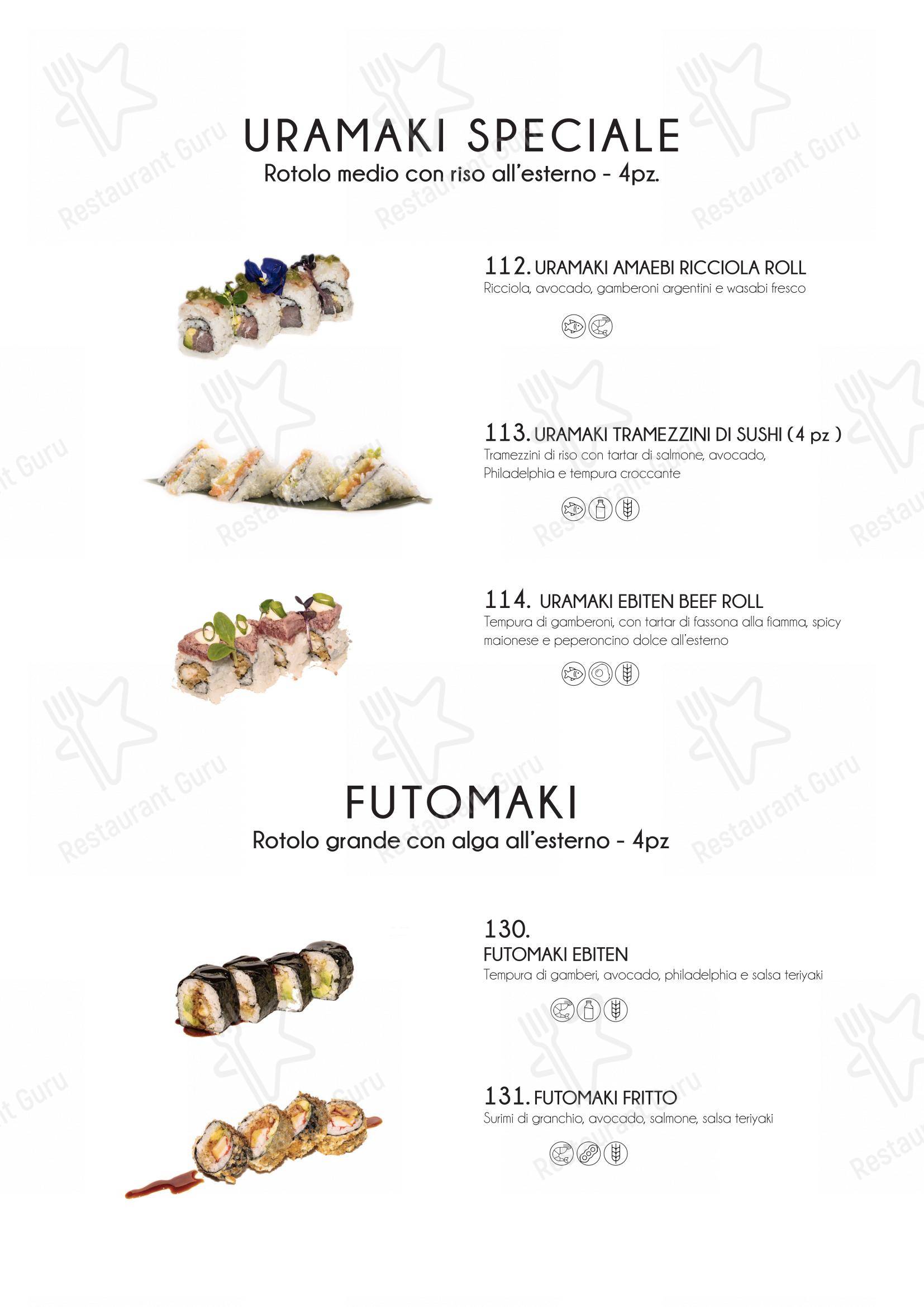 Yama Sushi Experience in Genova - Menu bar