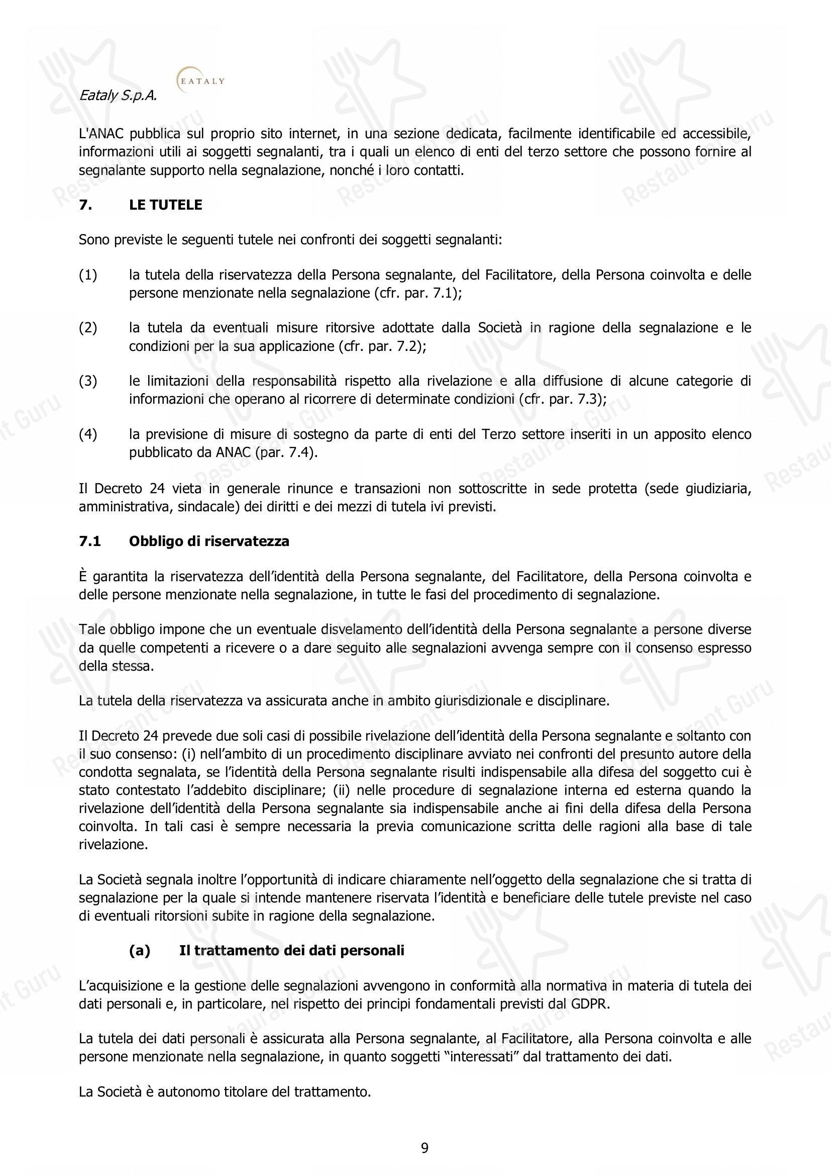 Menu di Eataly Torino Lingotto - Коктейльная карта