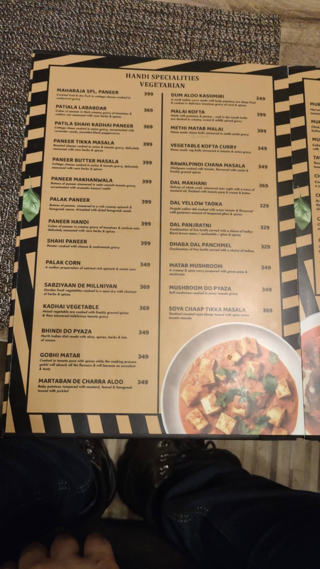 Maharaja house of taste menu