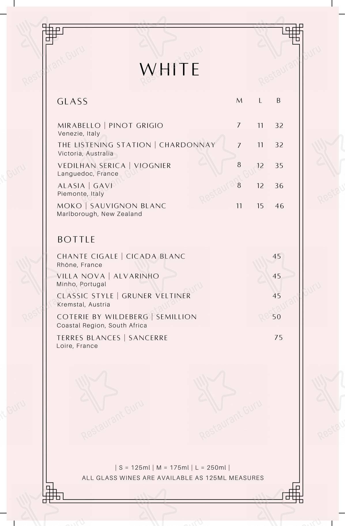 The Westgate in Altrincham - Menu